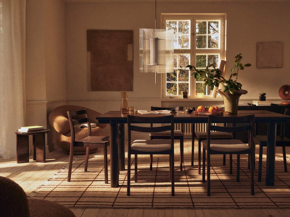 Ferm Living Boda Dining Chair - Upholstered Seat - Soft Bouclé - Dark Stained Beech/Natural — фото 4