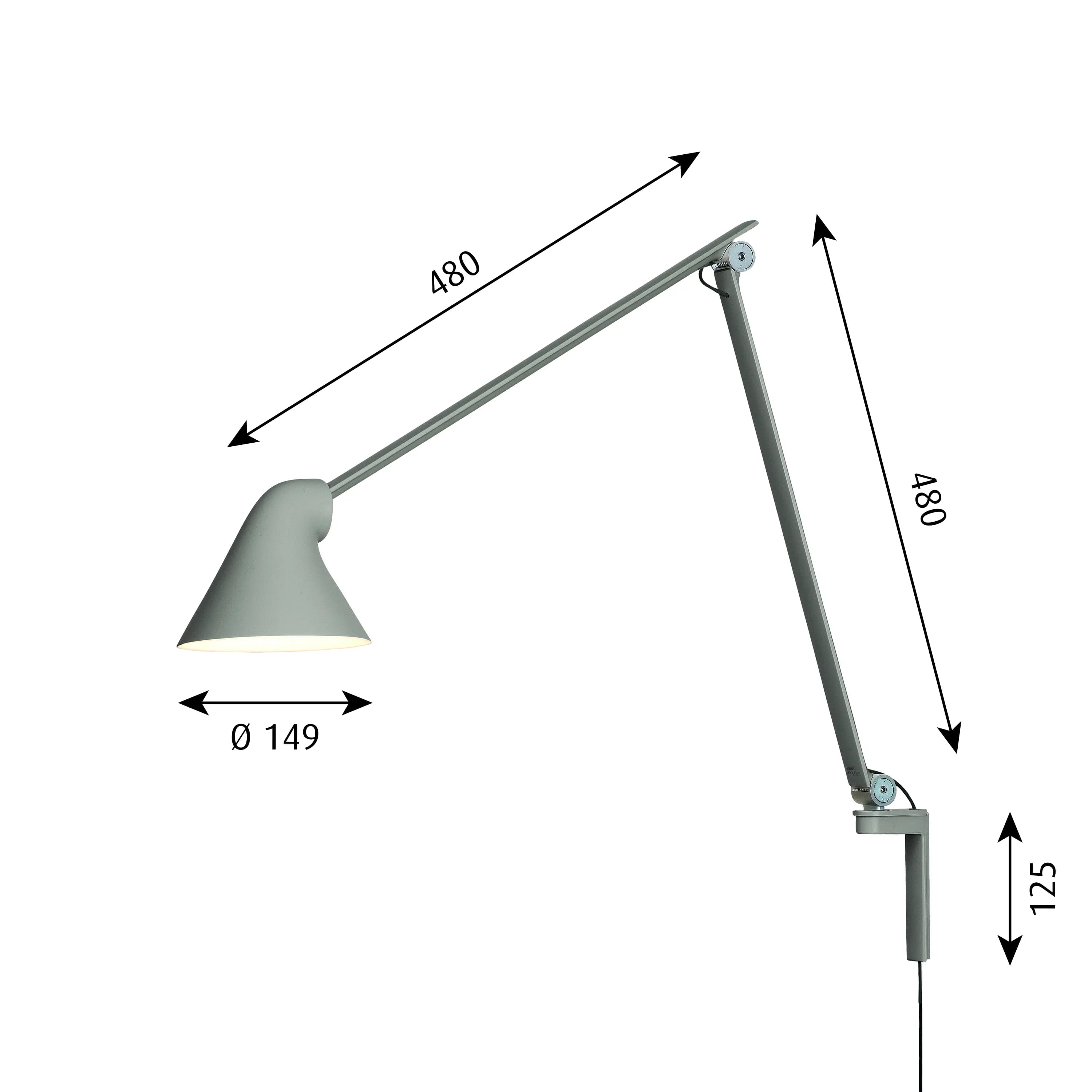 Louis Poulsen NJP Wall Lamp Light aluminium grey — фото 7