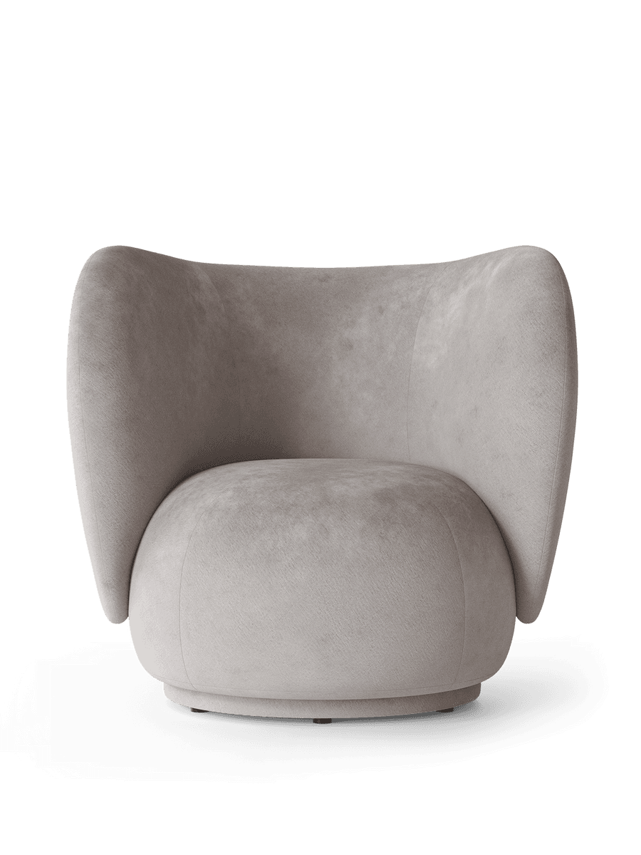 Ferm Living Rico Lounge Chair - Faded Velvet - Concrete