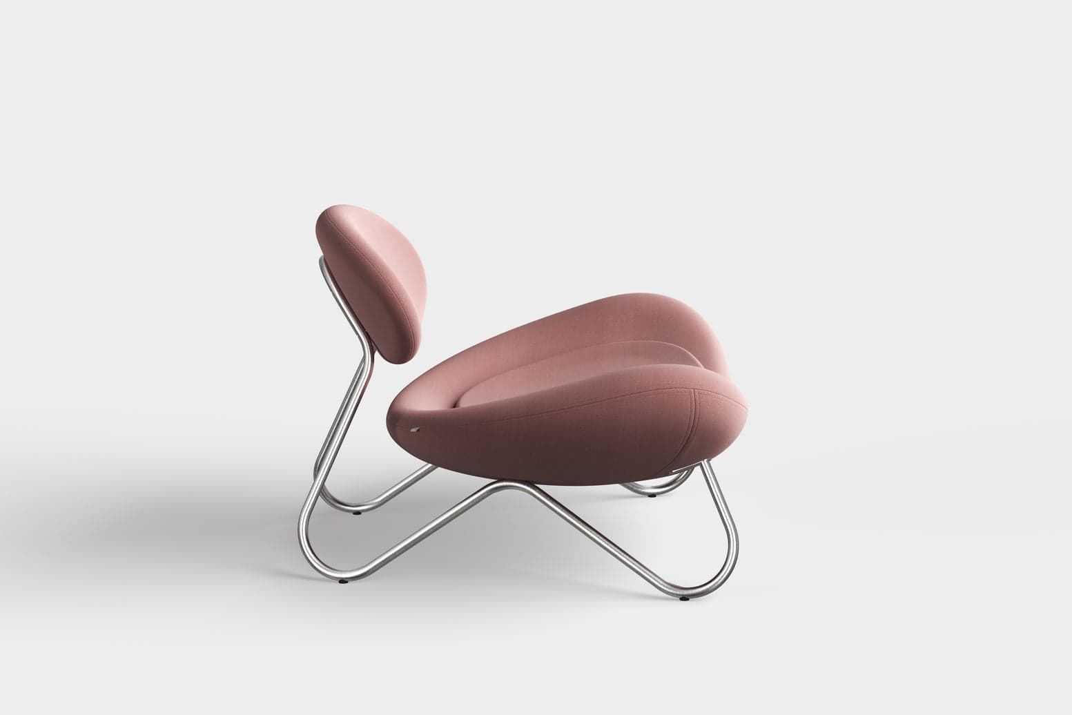 WOUD Meadow lounge chair - Dusty rose/Brushed steel — фото 3