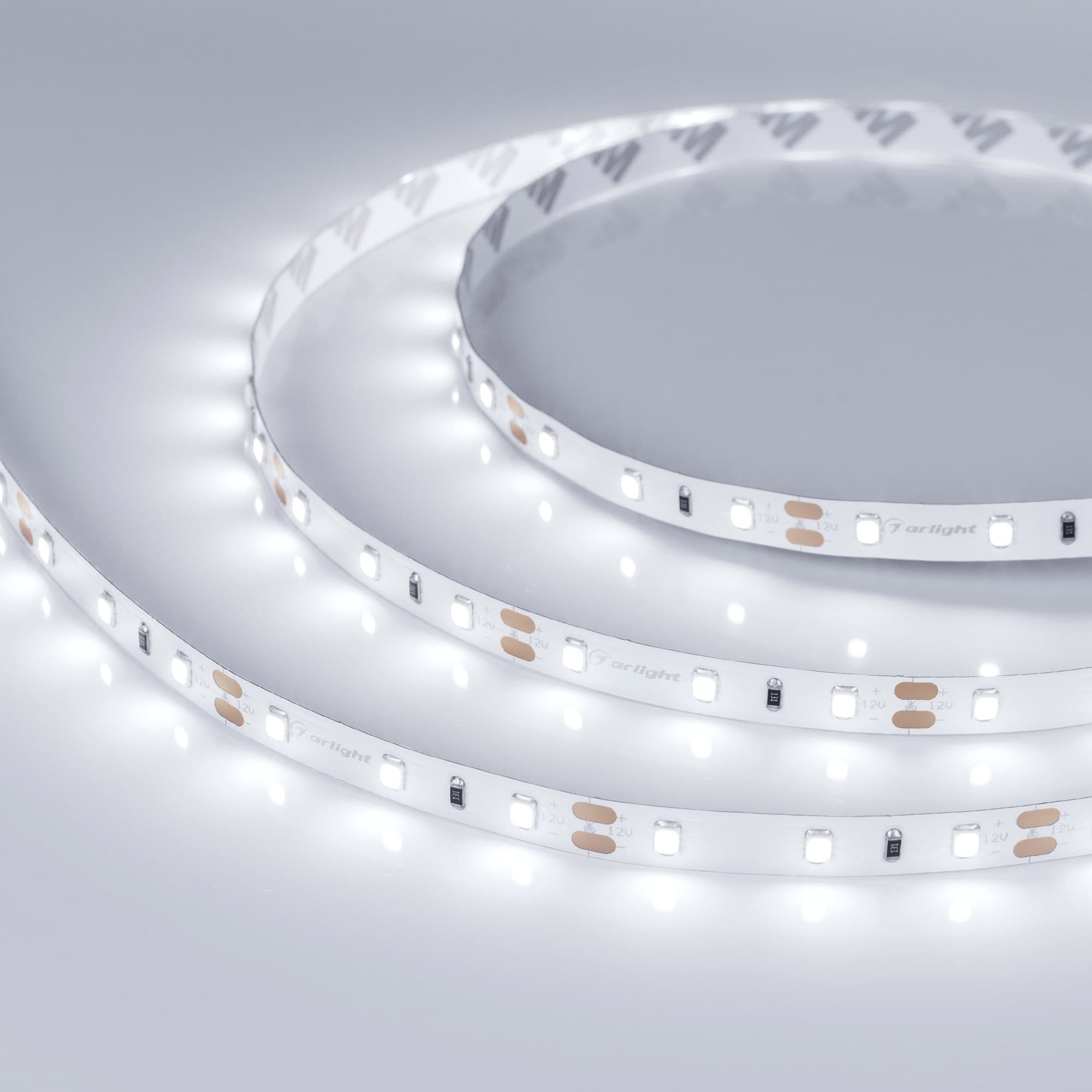 Светодиодная лента RT-A60-8mm 12V White6000 (7.2 W/m, IP20, 2835, 5m) (Arlight, Открытый) 015703(2)