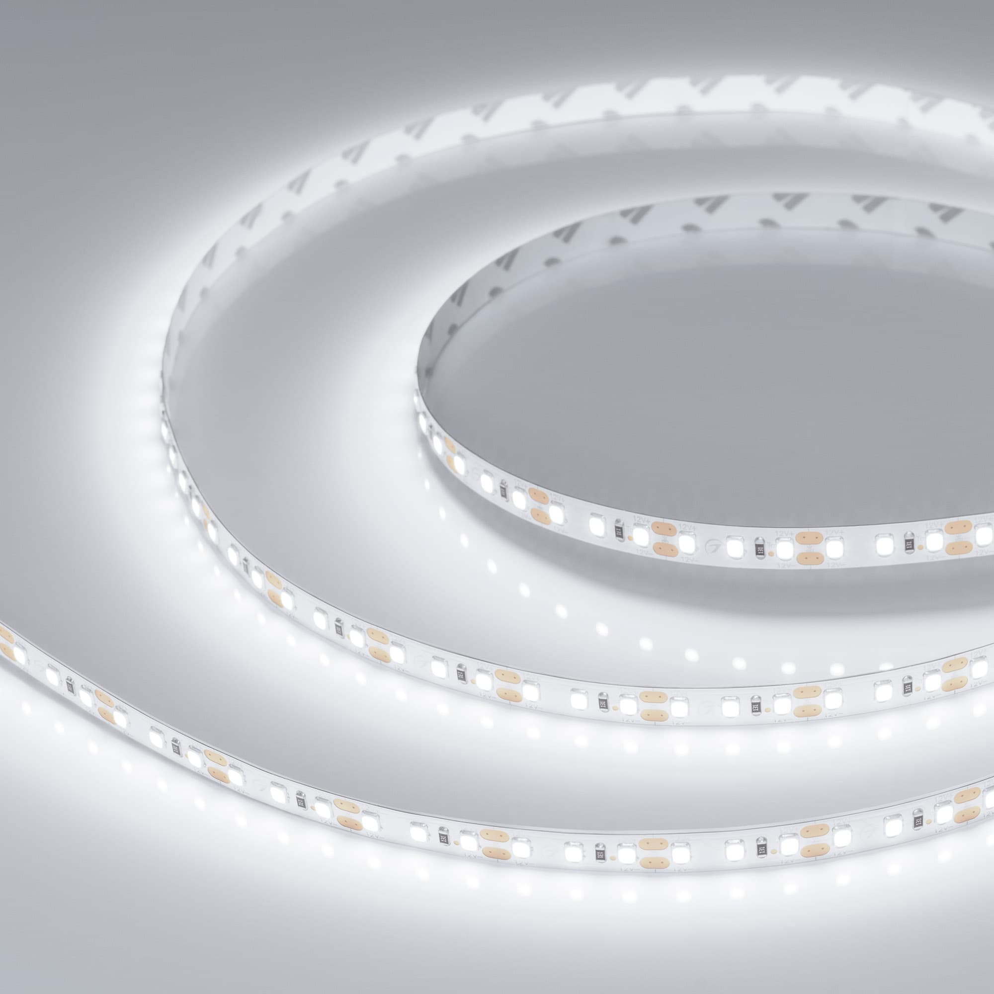Светодиодная лента RT-A120-8mm 12V White6000 (9.6 W/m, IP20, 2835, 5m) (Arlight, Открытый) 012334(2)