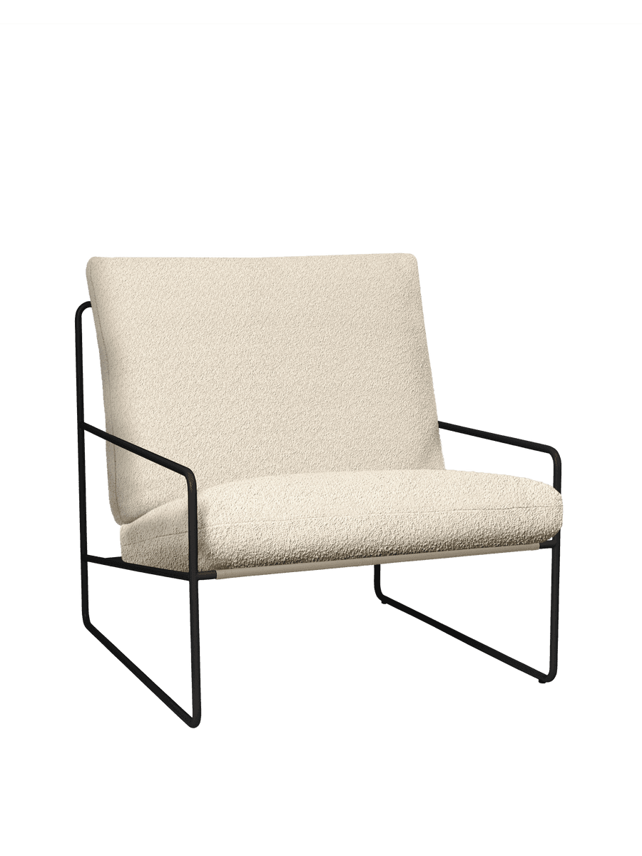 Ferm Living Desert 1-seater - Black - Pure Bouclé - Off-White