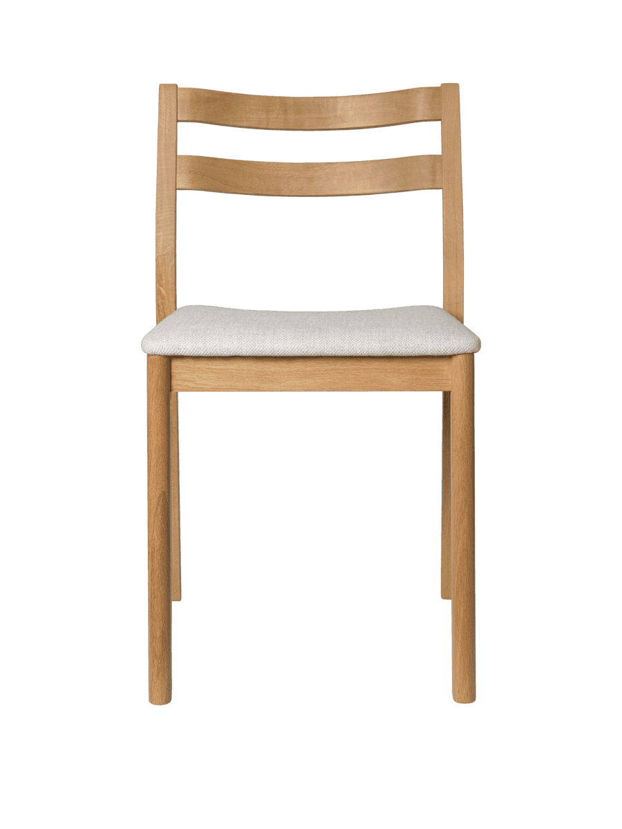 Ferm Living Boda Dining Chair - Upholstered Seat - Staple - Natural Oak/Off-White