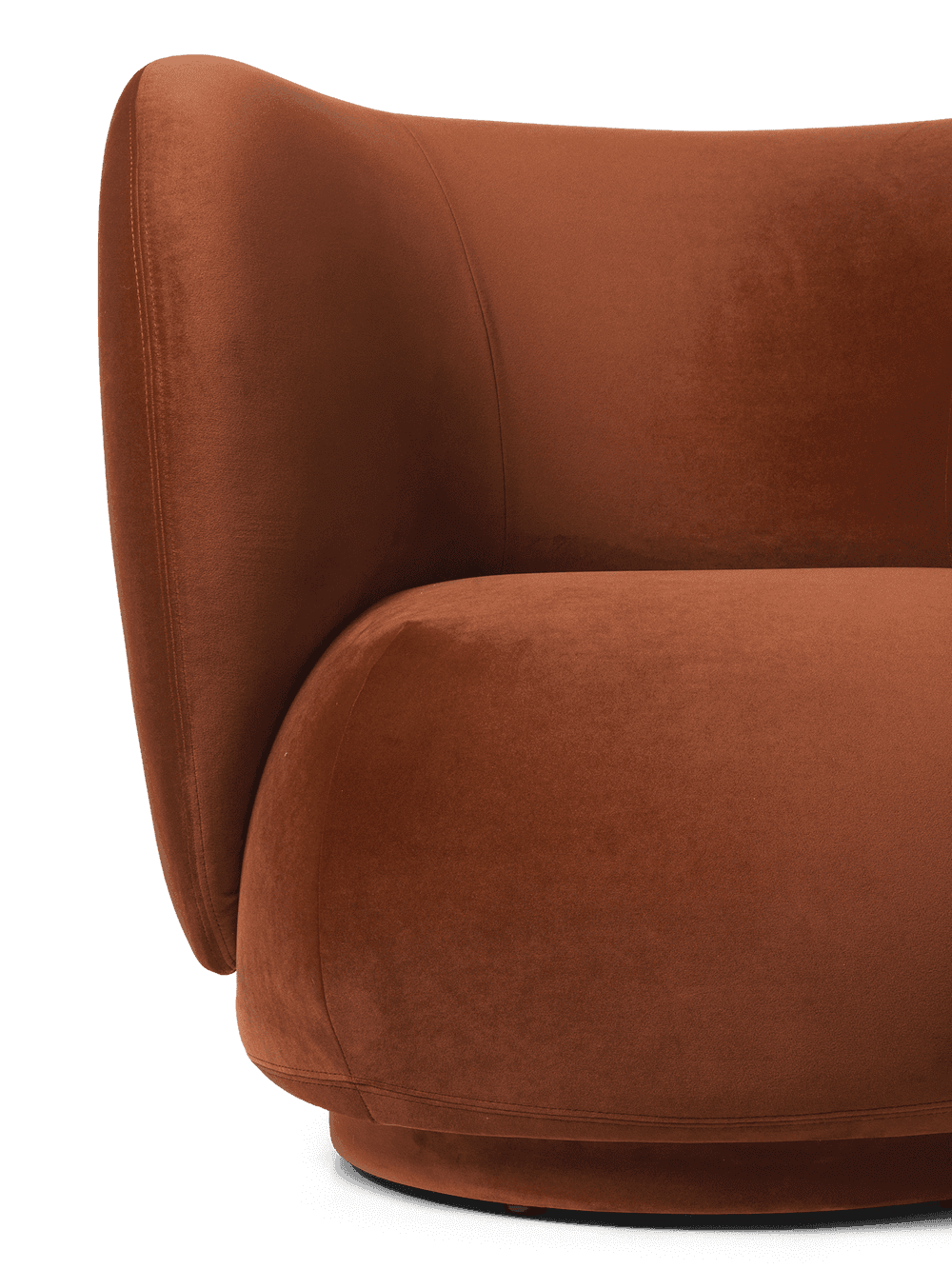 Ferm Living Rico Lounge Chair - Swivel - Rich Velvet - Rust — фото 3