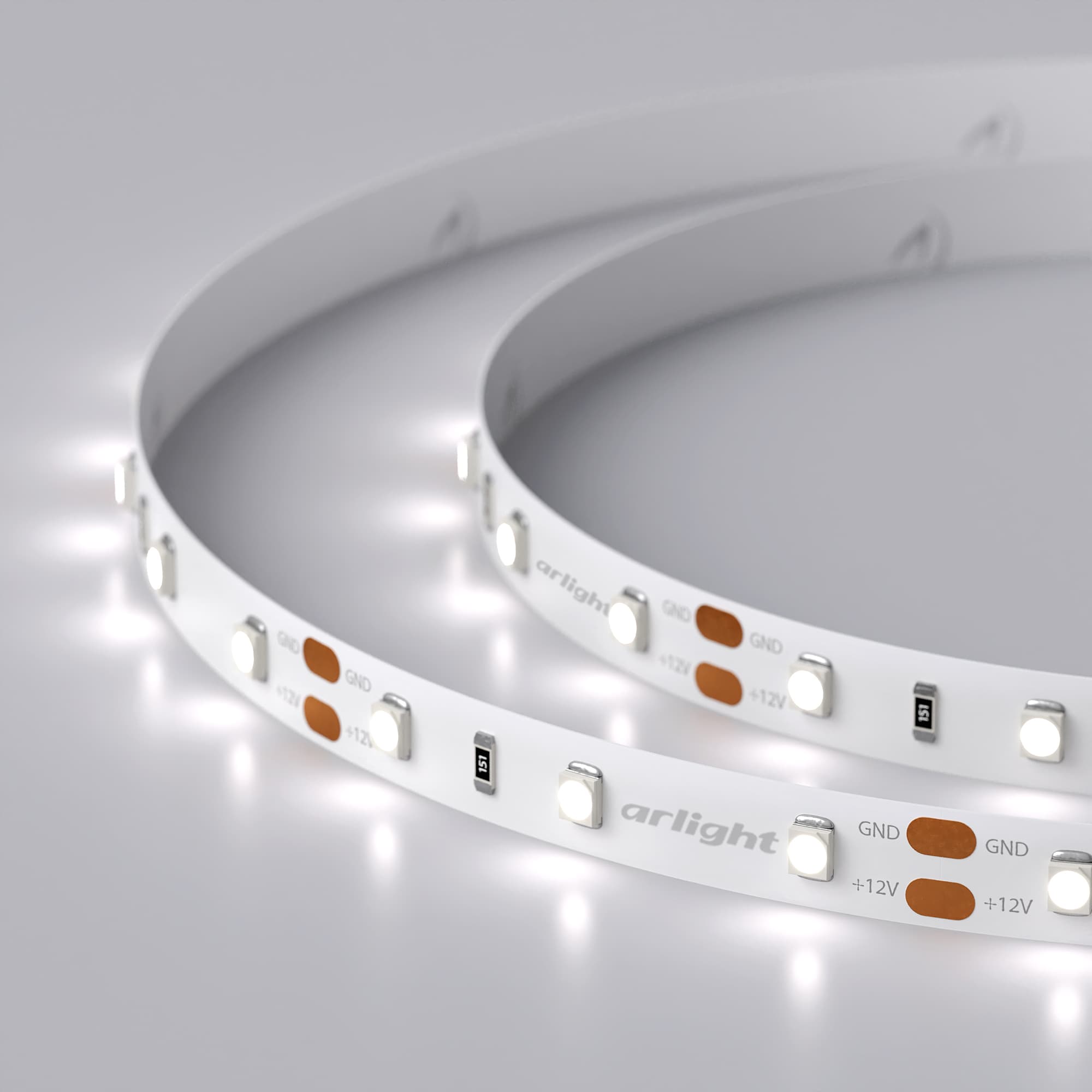 Светодиодная лента RT 2-5000 12V White6000 (3528, 300 LED, LUX) (Arlight, 4.8 Вт/м, IP20) 010522(B) — фото 5