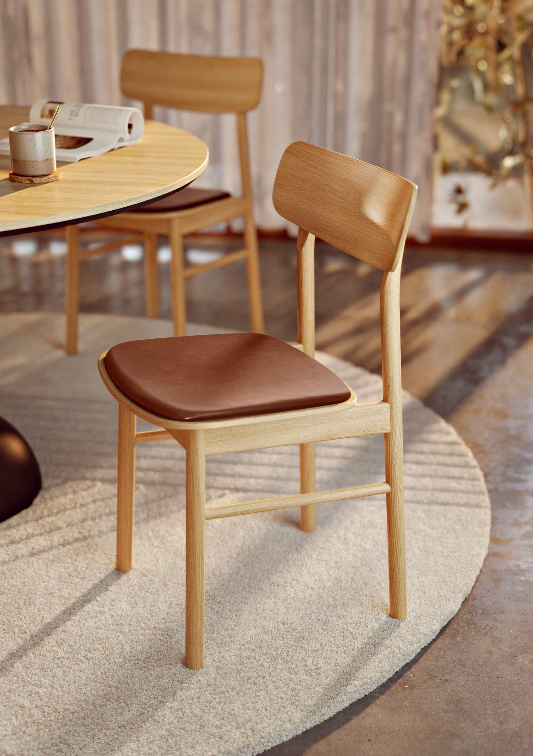 WOUD Soma dining chair - Oiled oak W/Leather — фото 4