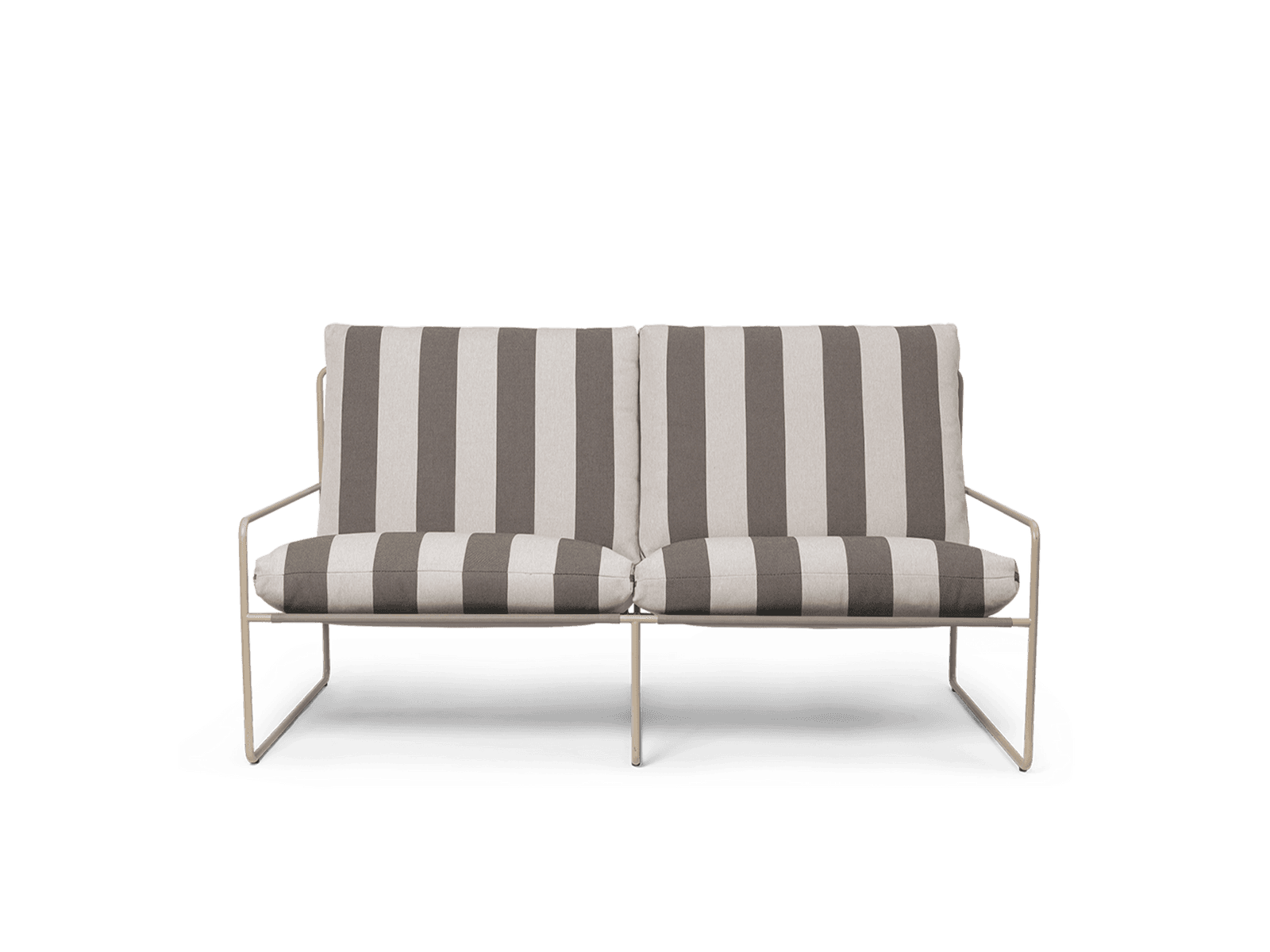 Ferm Living Desert 2-seater - Cashmere - Stripe - Chocolate