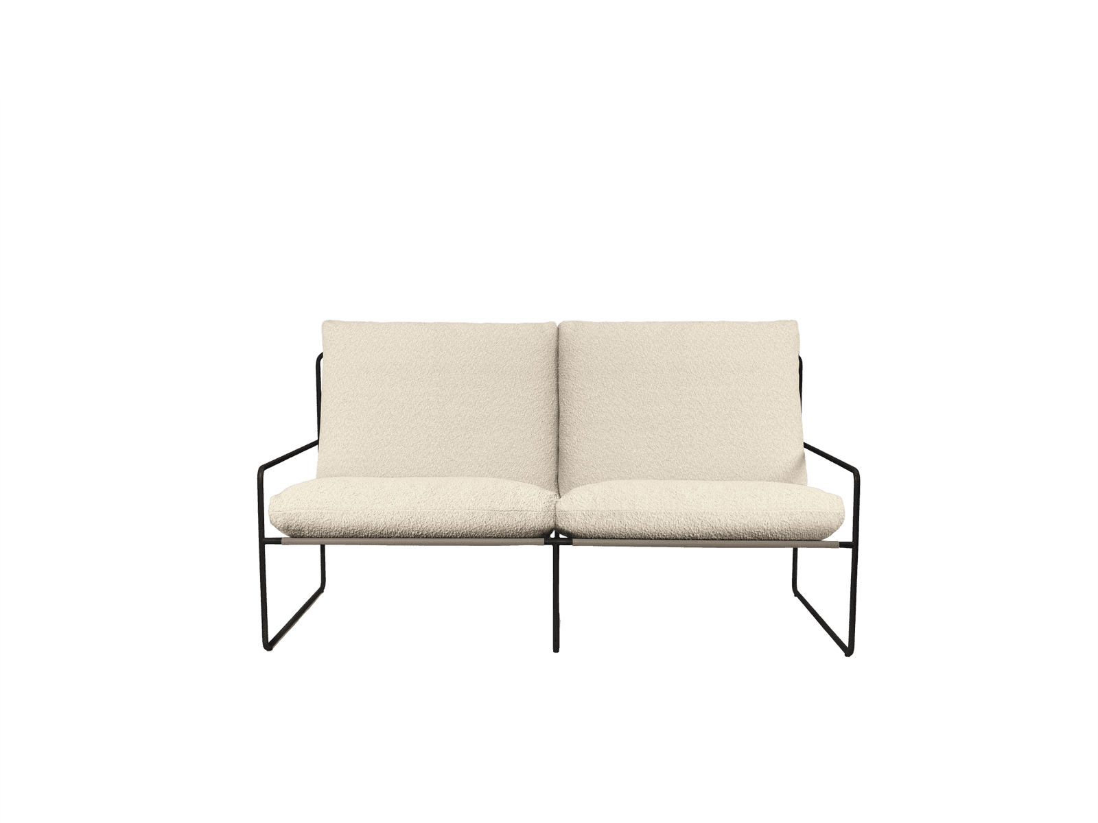 Ferm Living Desert 2-seater - Black - Pure Bouclé - Off-White