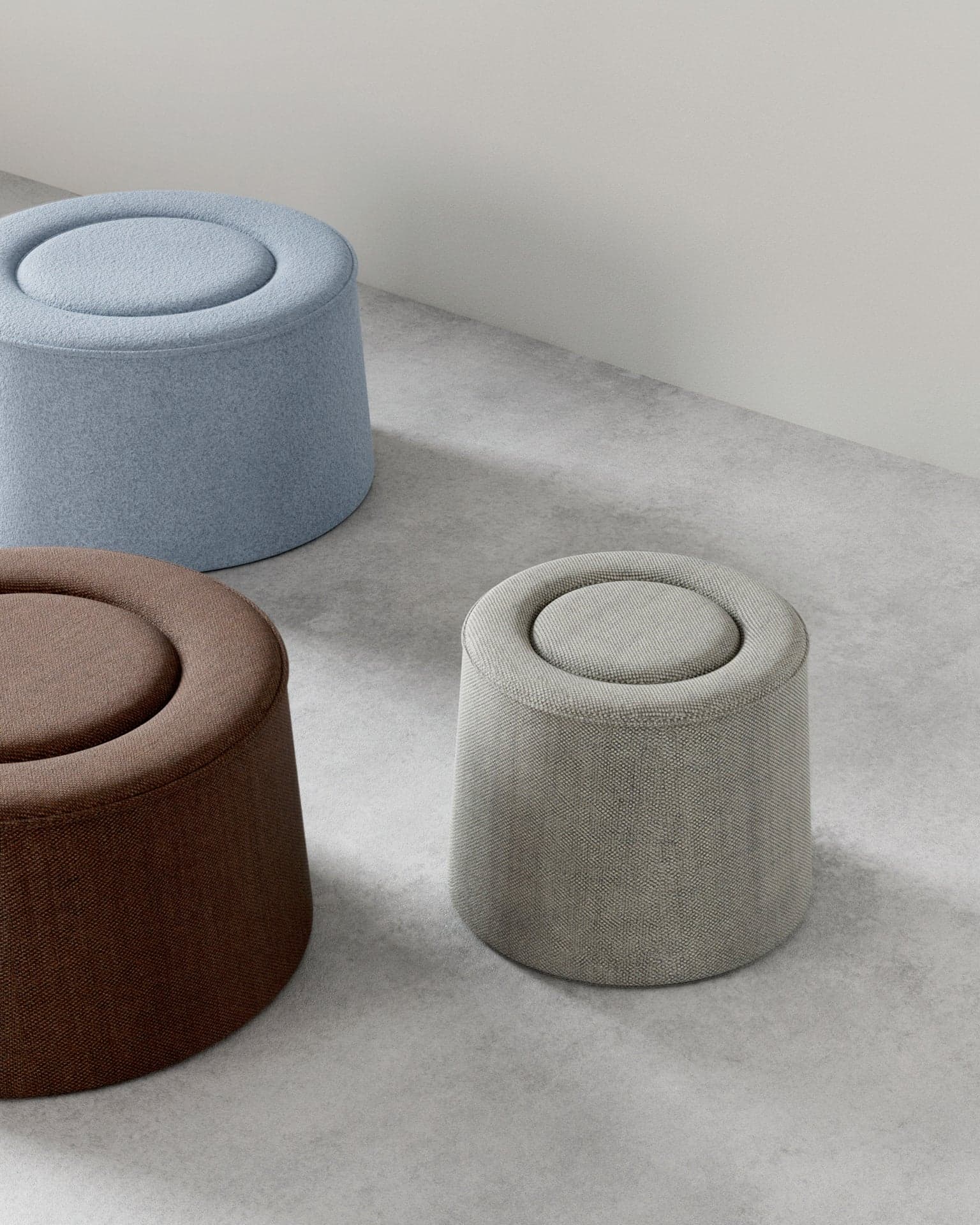 WOUD Praline pouf (Ø52 cm) - Natural bouclé — фото 4