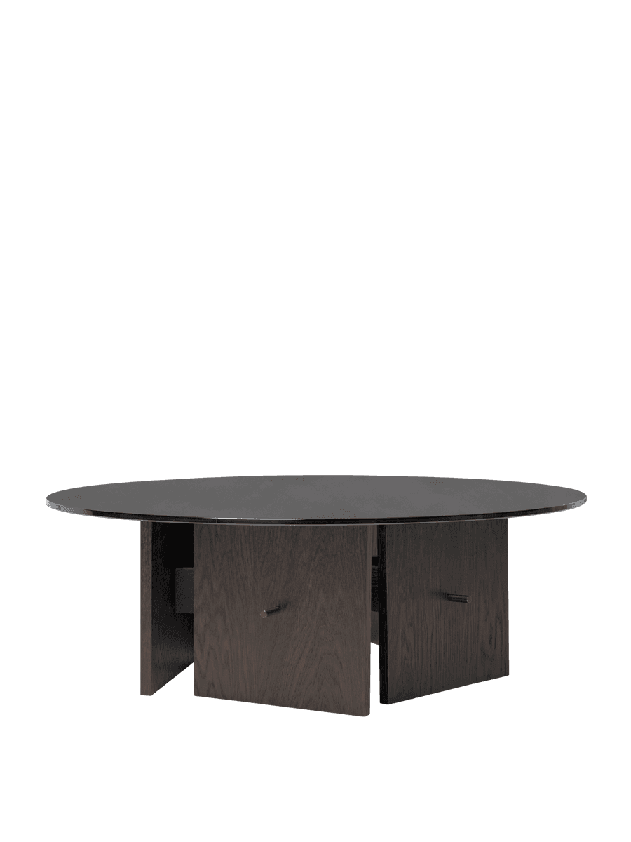 Ferm Living Aukko Coffee Table - Tinted Glass/Dark Stained Oak