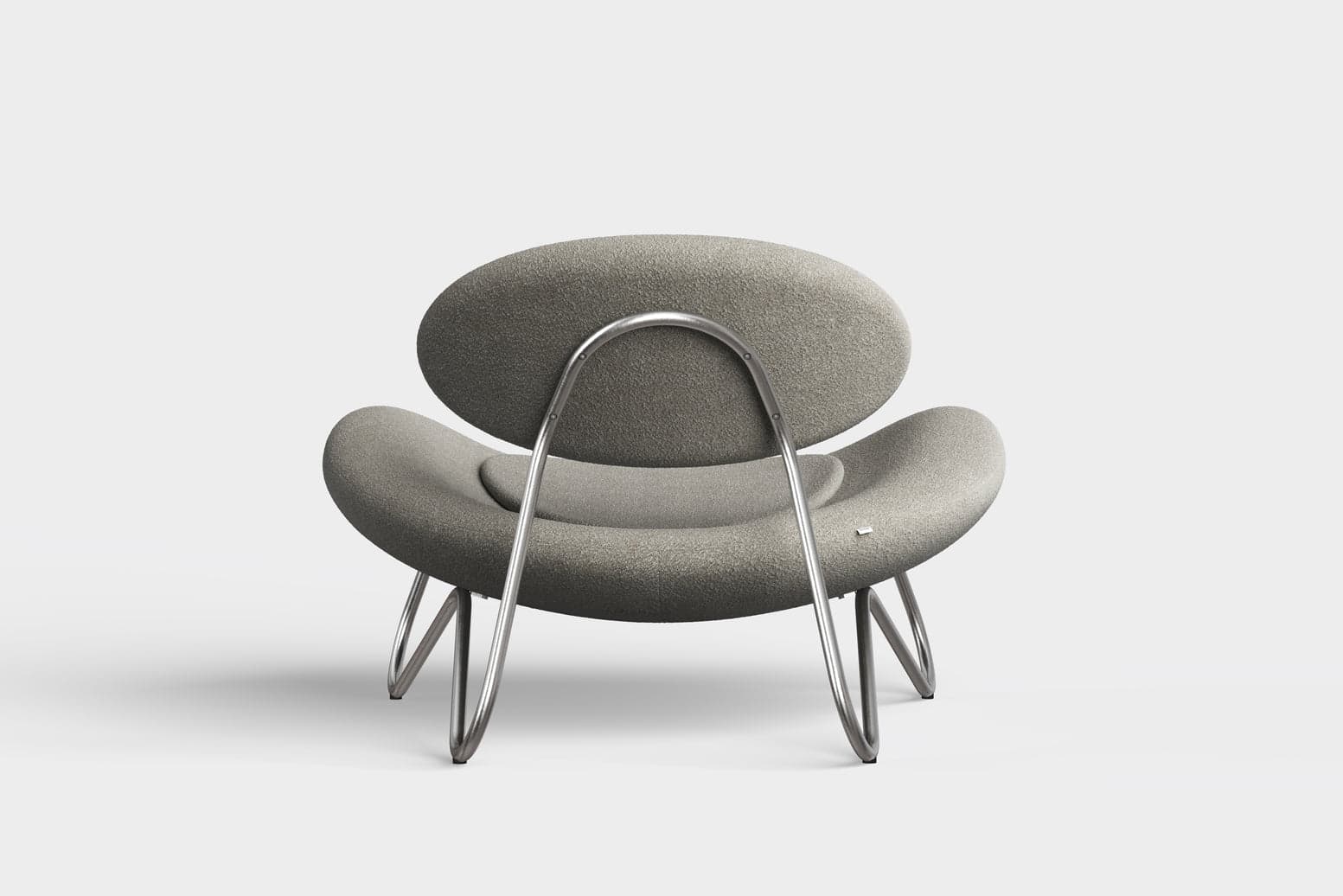 WOUD Meadow lounge chair - Warm grey/Brushed steel — фото 5