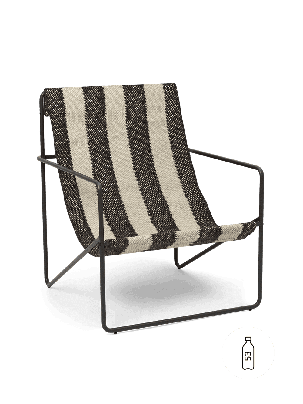 Ferm Living Desert Lounge Chair - Black - Off-White/Chocolate — фото 2