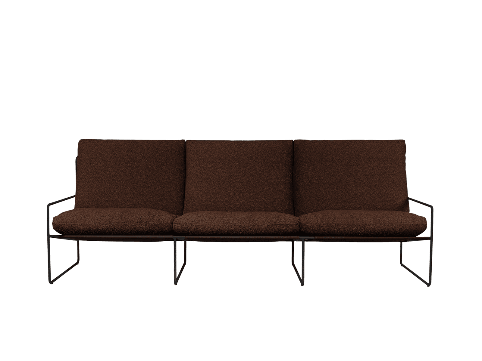 Ferm Living Desert 3-seater - Black - Pure Bouclé - Chestnut
