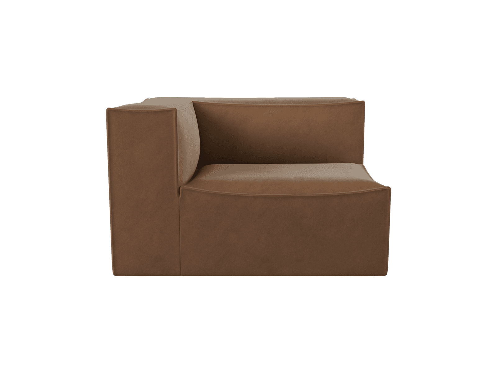 Ferm Living Catena Sofa Armrest Left S400 - Rich Velvet - Soft Brown