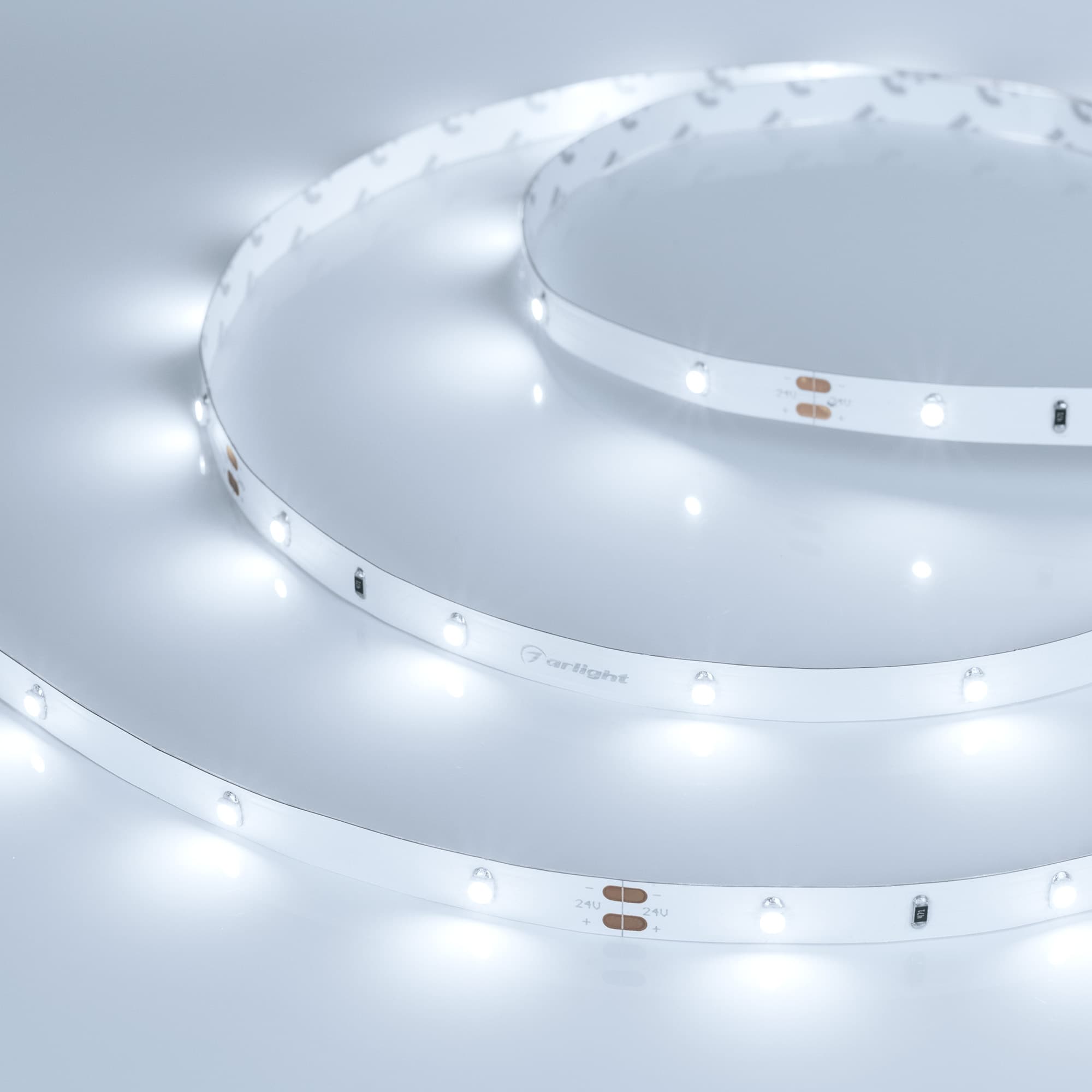 Светодиодная лента RT 2-5000 24V Cool 8K 0.5x (3528, 150 LED, LUX) (Arlight, 2.9 Вт/м, IP20) 019916(1)