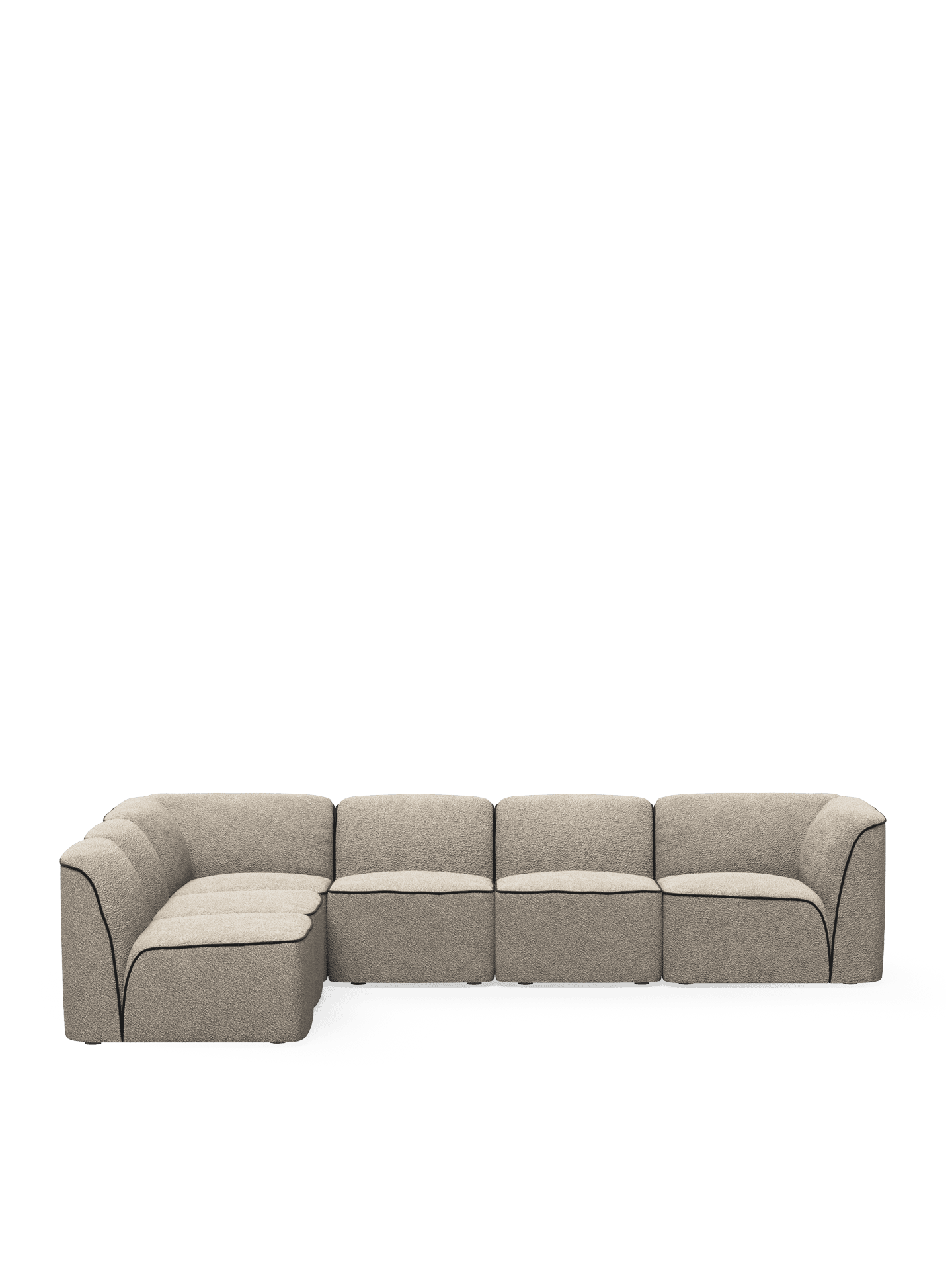 WOUD Flora sectional 2 - Natural bouclé