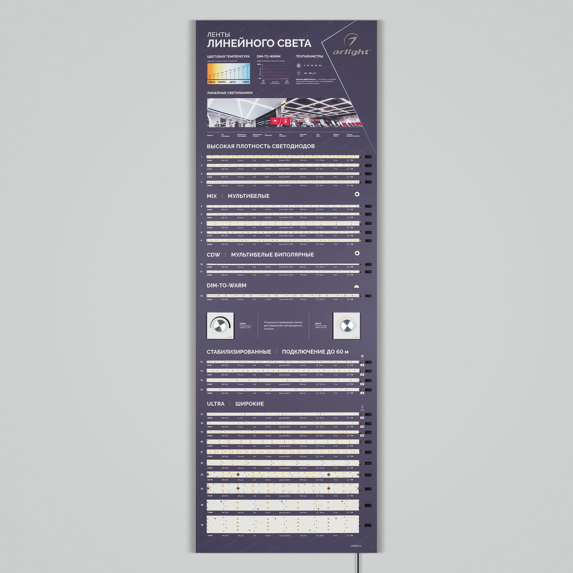 Стенд Ленты Линейного Света RT-LUX-E2-1760x600mm (v.2, DB 3мм, пленка, подсветка) (Arlight, -) 000906(1)