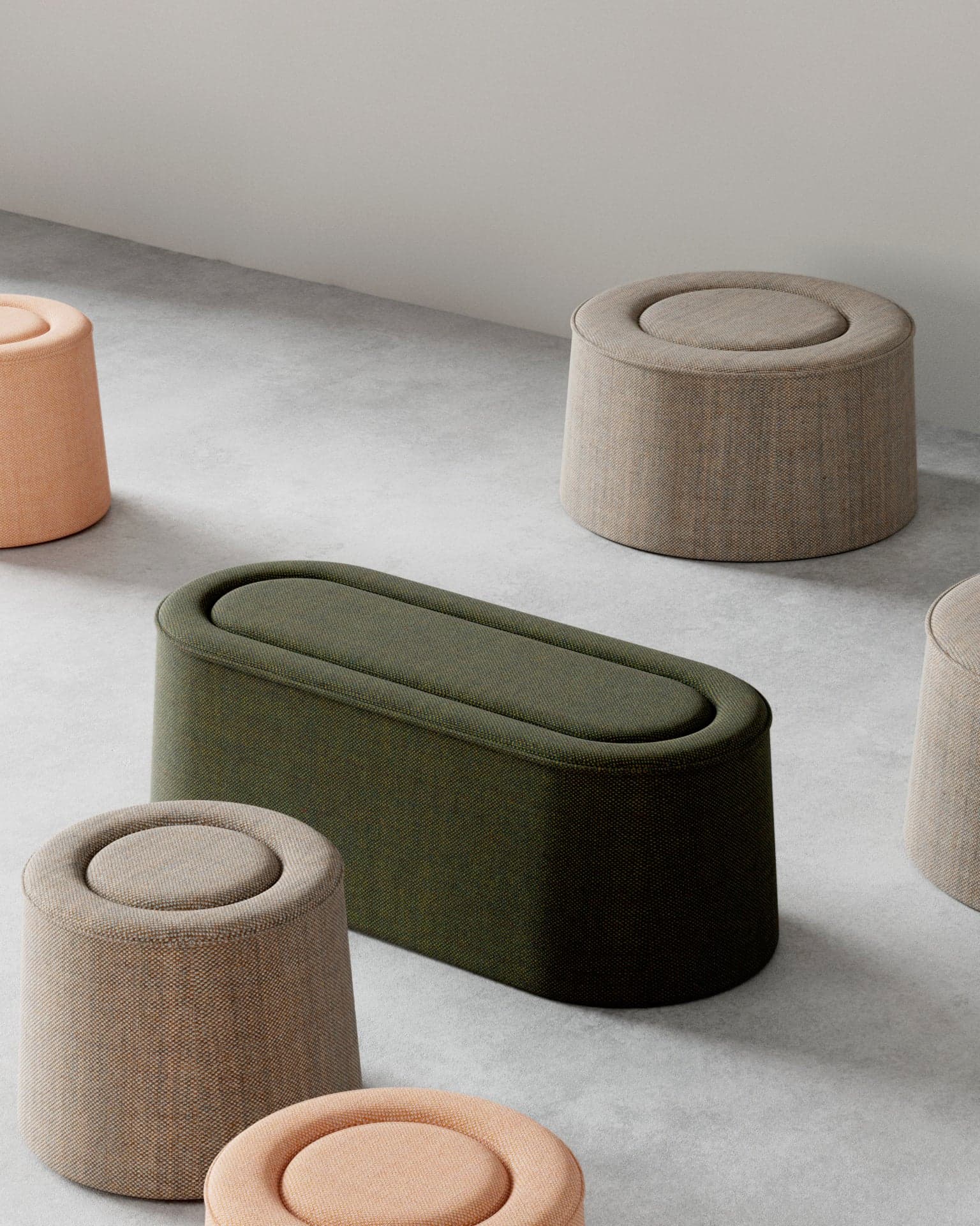 WOUD Praline bench (122 cm) - Natural bouclé — фото 4