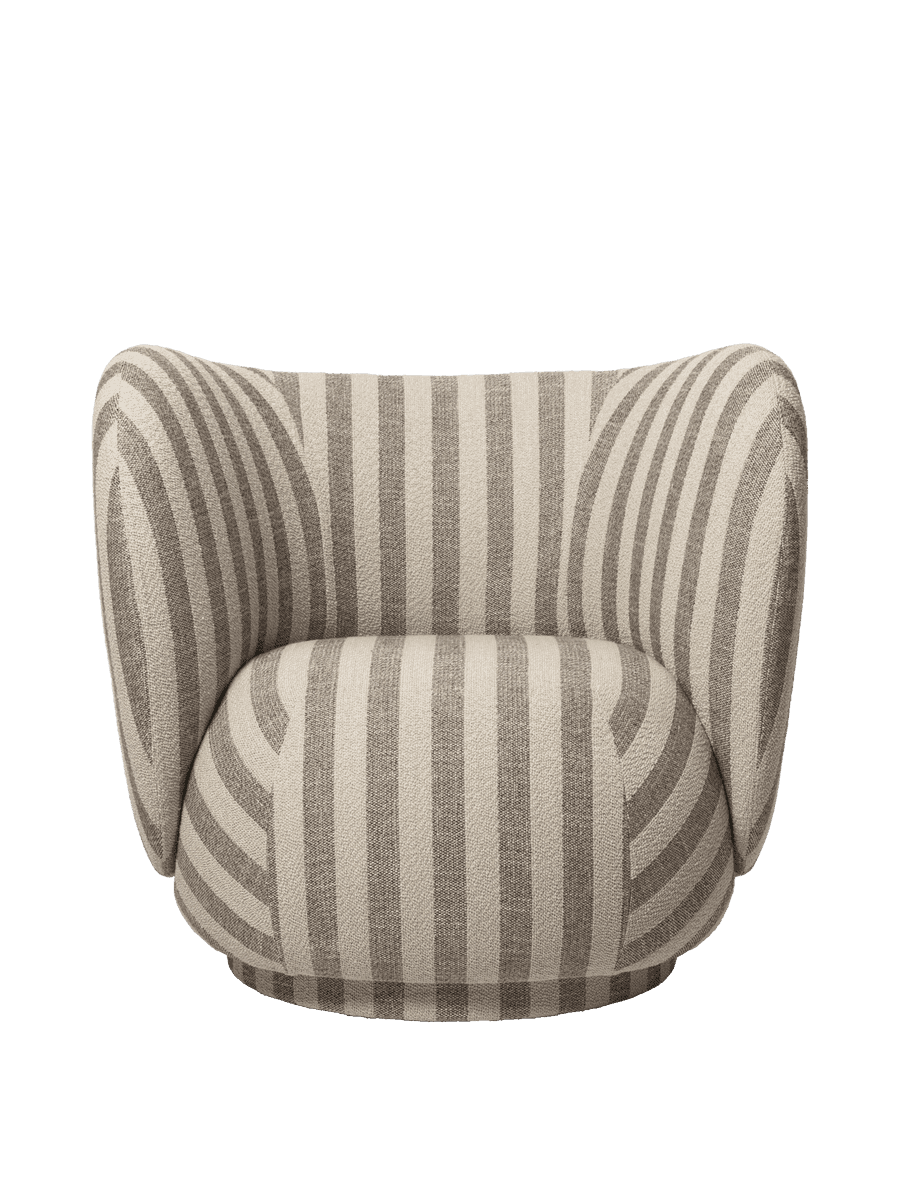 Ferm Living Rico Lounge Chair - Swivel - Louisiana - Sand/Off-White