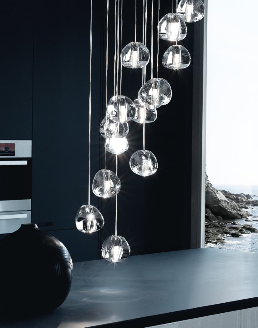 Terzani Mizu 15 round multi light pendant