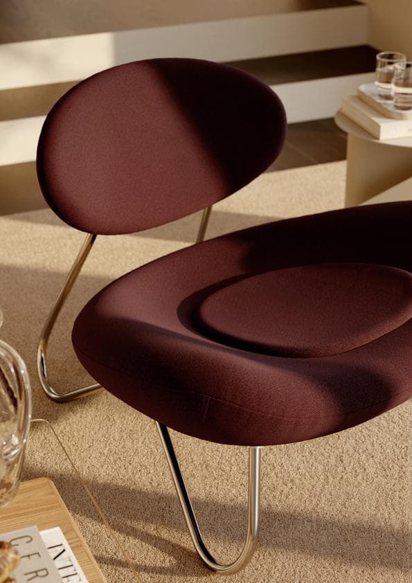 WOUD Meadow lounge chair - Burgundy/Brushed steel — фото 4