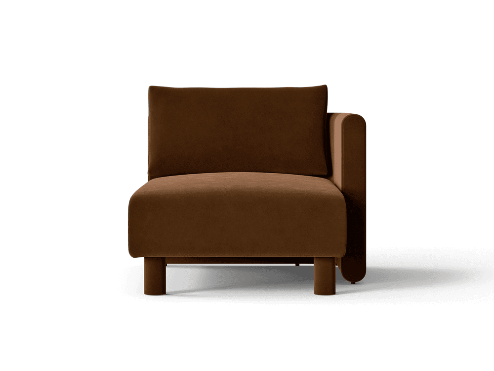 Ferm Living Dase Sofa Chaise Longue Right - Rich Velvet - Soft Brown — фото 2