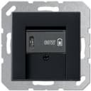 USB розетка для зарядки мобильных устройств тип C, 5-60W, матовый черный, Jung