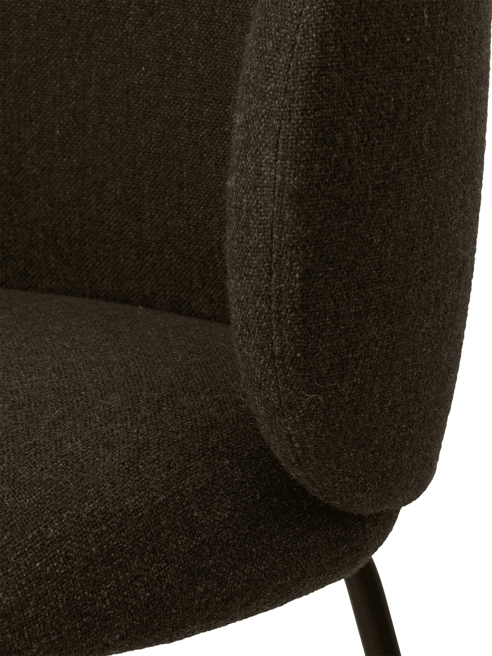 Ferm Living Rico Dining Chair - Black - Hallingdal - Dark Grey/Brown — фото 5