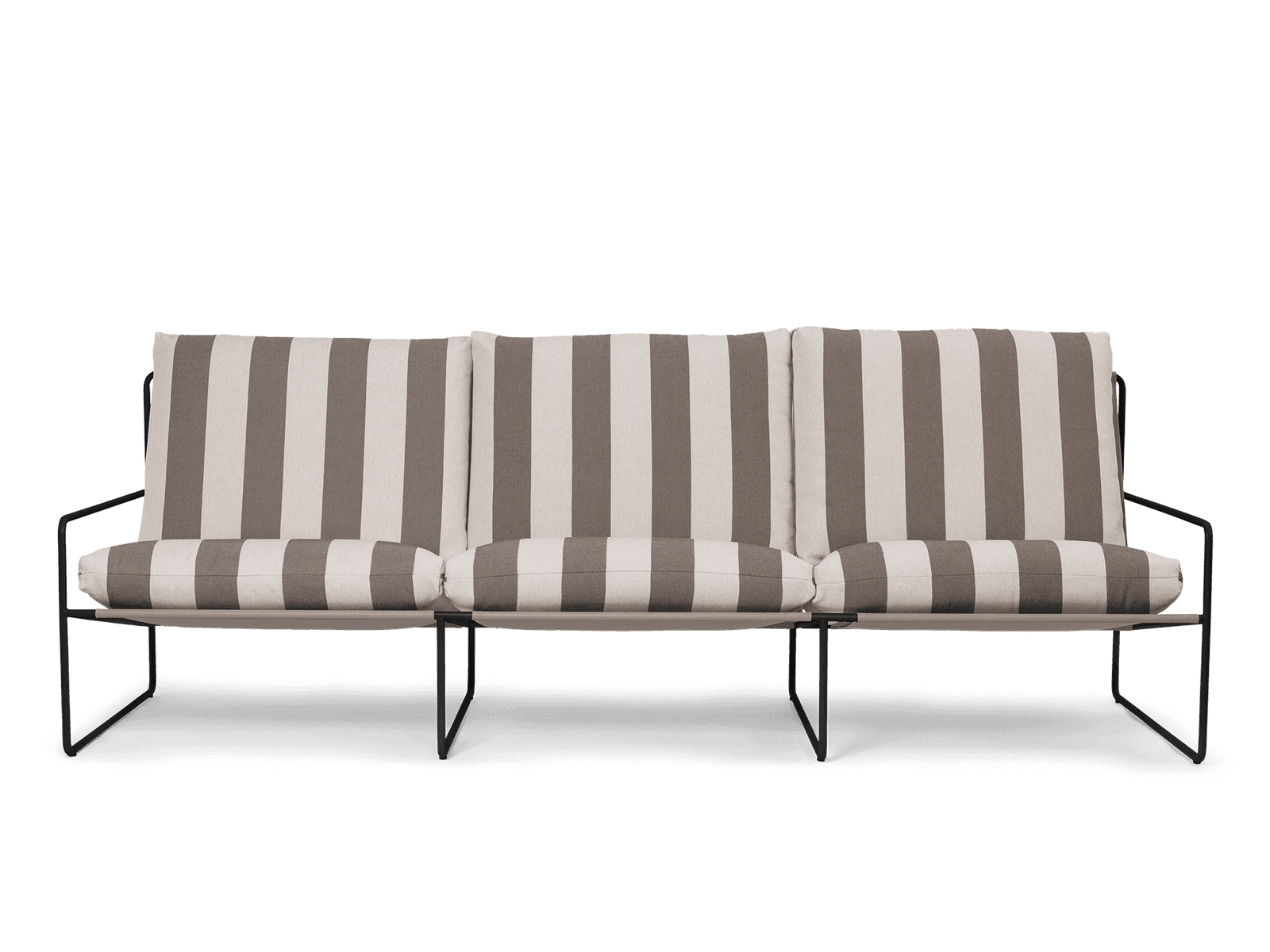 Ferm Living Desert 3-seater - Black - Stripe - Chocolate