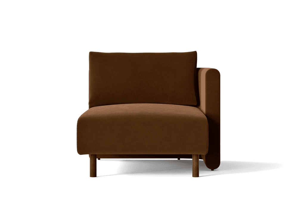 Ferm Living Dase Sofa Chaise Longue Right - Rich Velvet - Soft Brown — фото 3