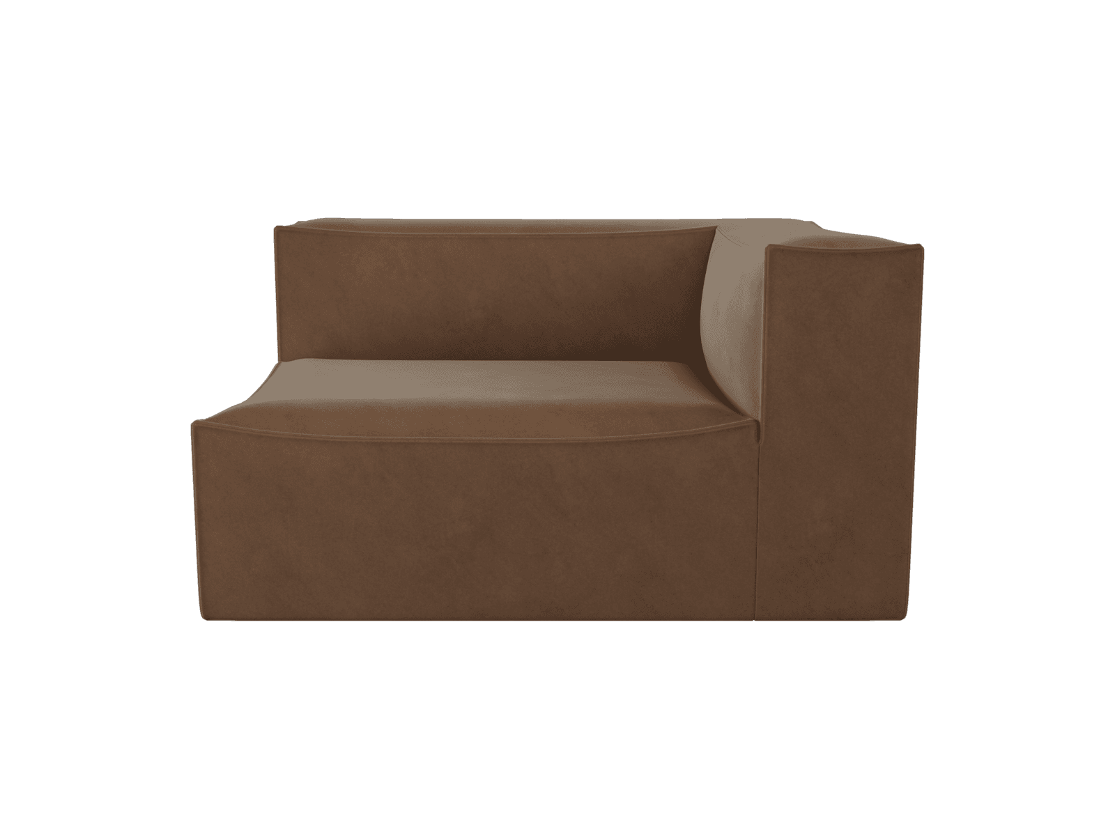 Ferm Living Catena Sofa Armrest Right L401 - Rich Velvet - Soft Brown