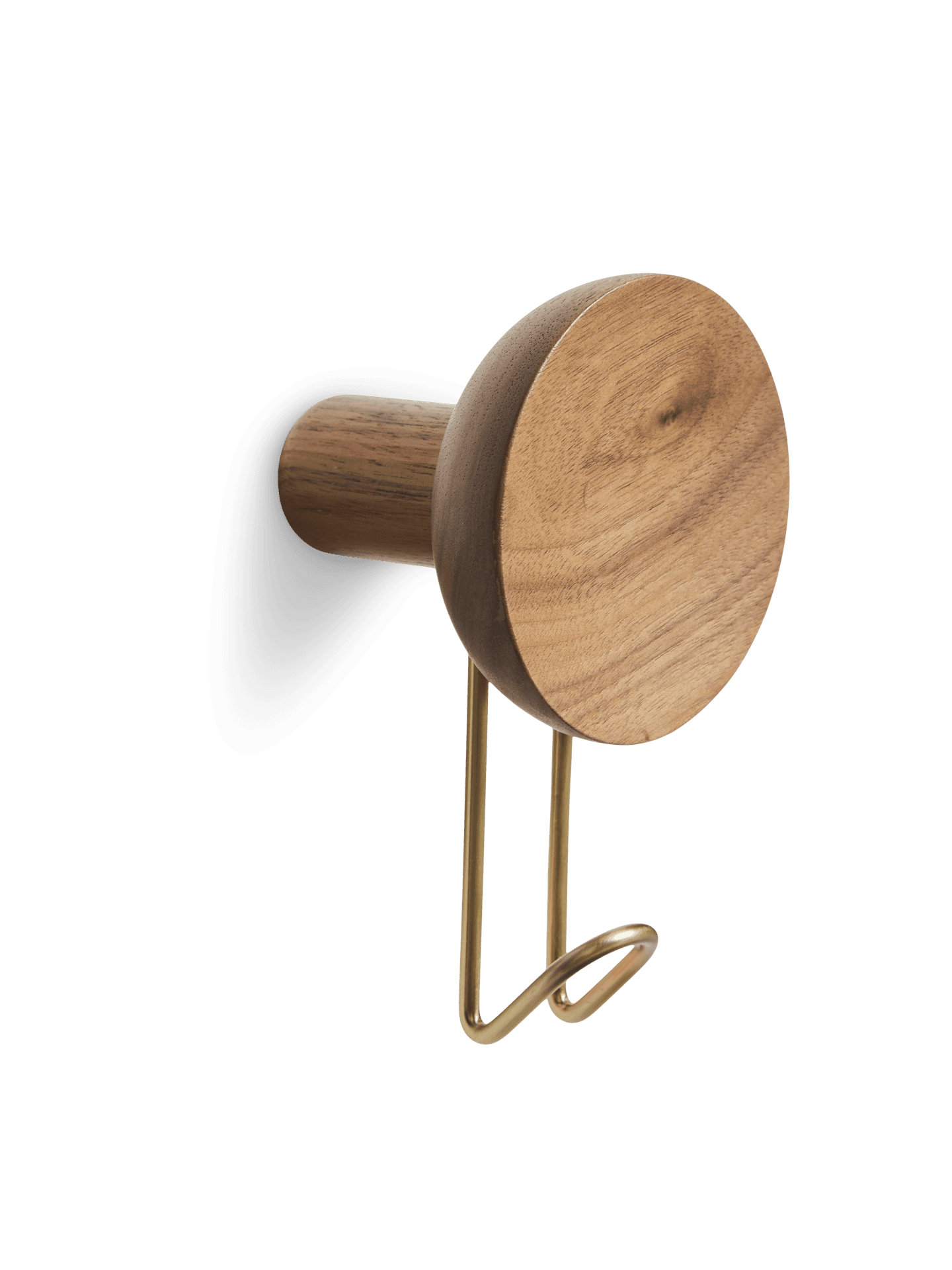 WOUD Around wall hanger (Large) - Walnut/Satin brass