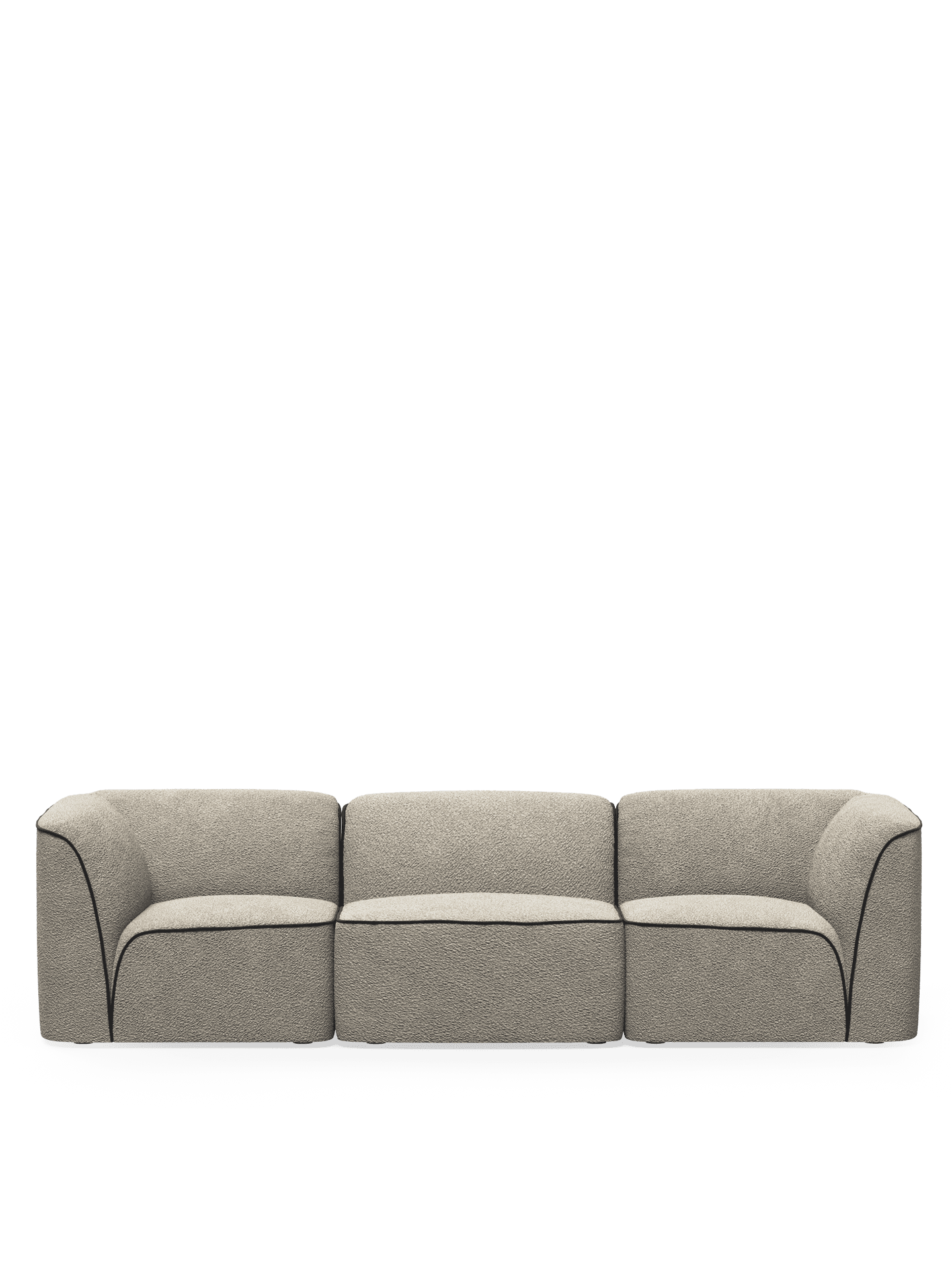 WOUD Flora 3-seater - Natural bouclé