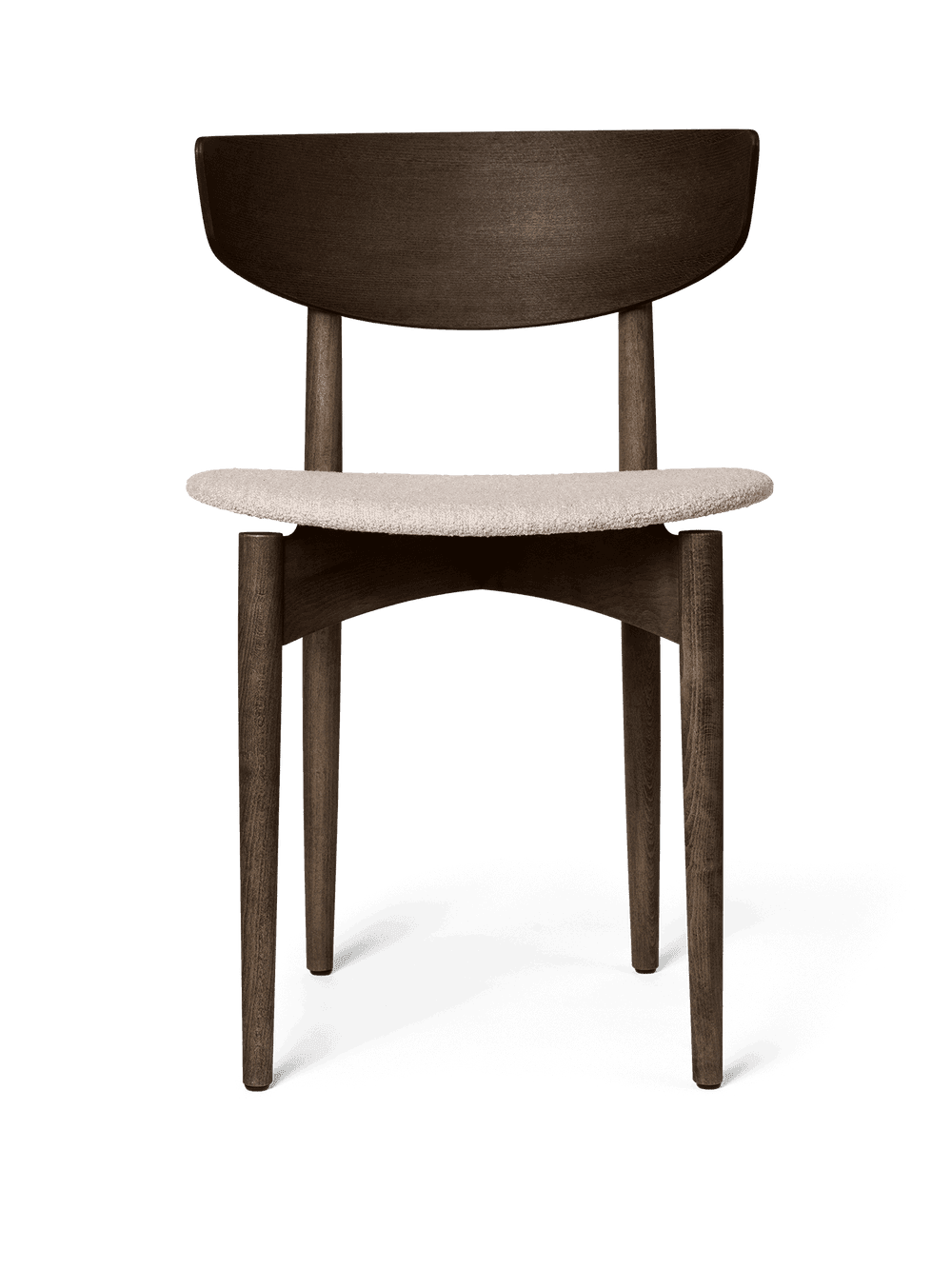 Ferm Living Herman Dining Chair - Upholstered Seat - Soft Bouclé - Dark Stained Beech/Natural — фото 2