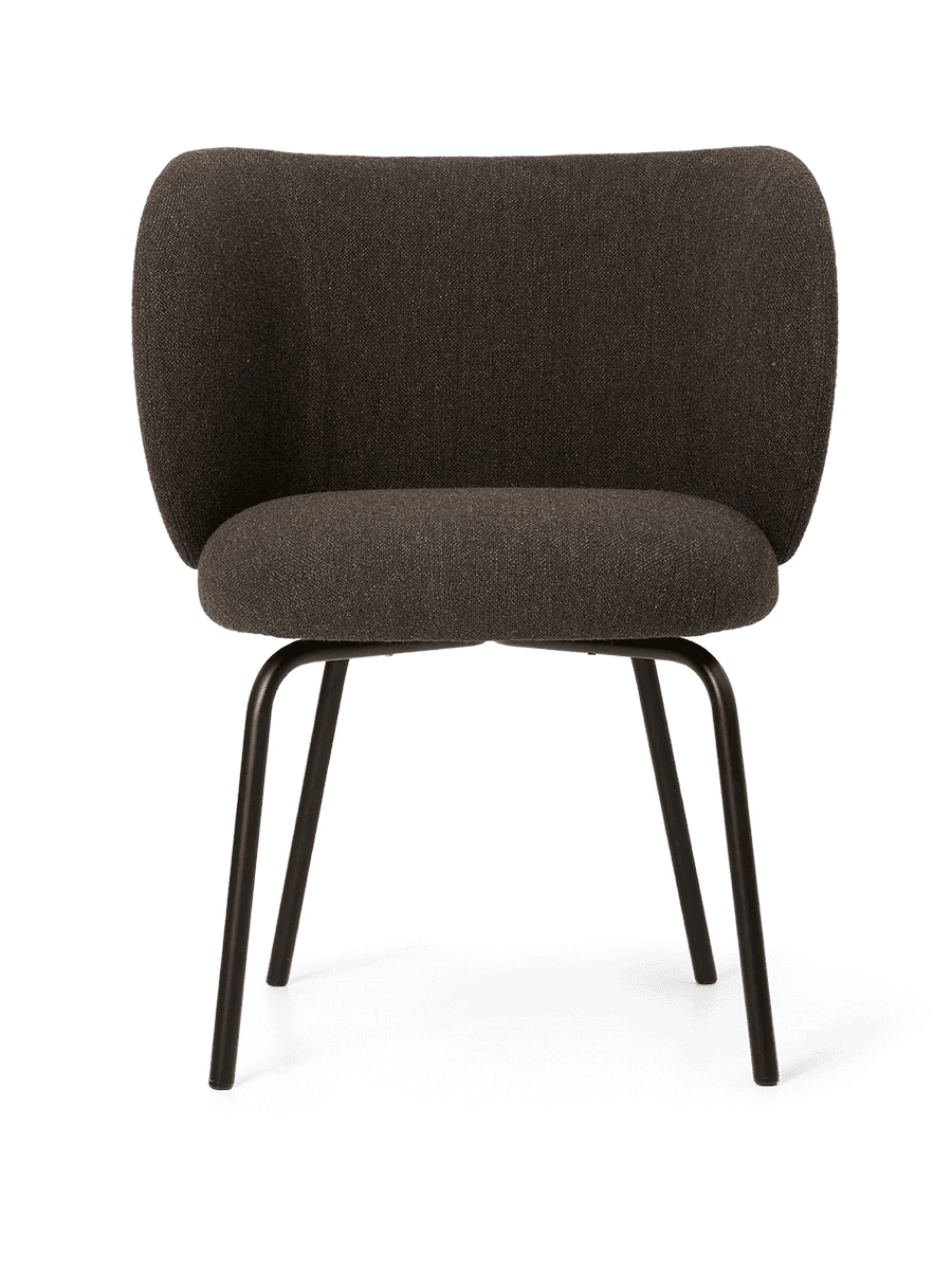 Ferm Living Rico Dining Chair - Black - Hallingdal - Dark Grey/Brown