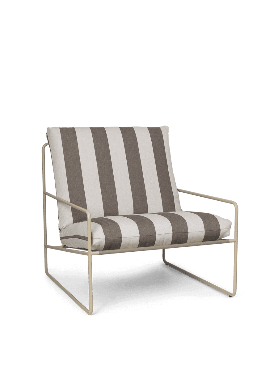 Ferm Living Desert 1-seater - Cashmere - Stripe - Chocolate