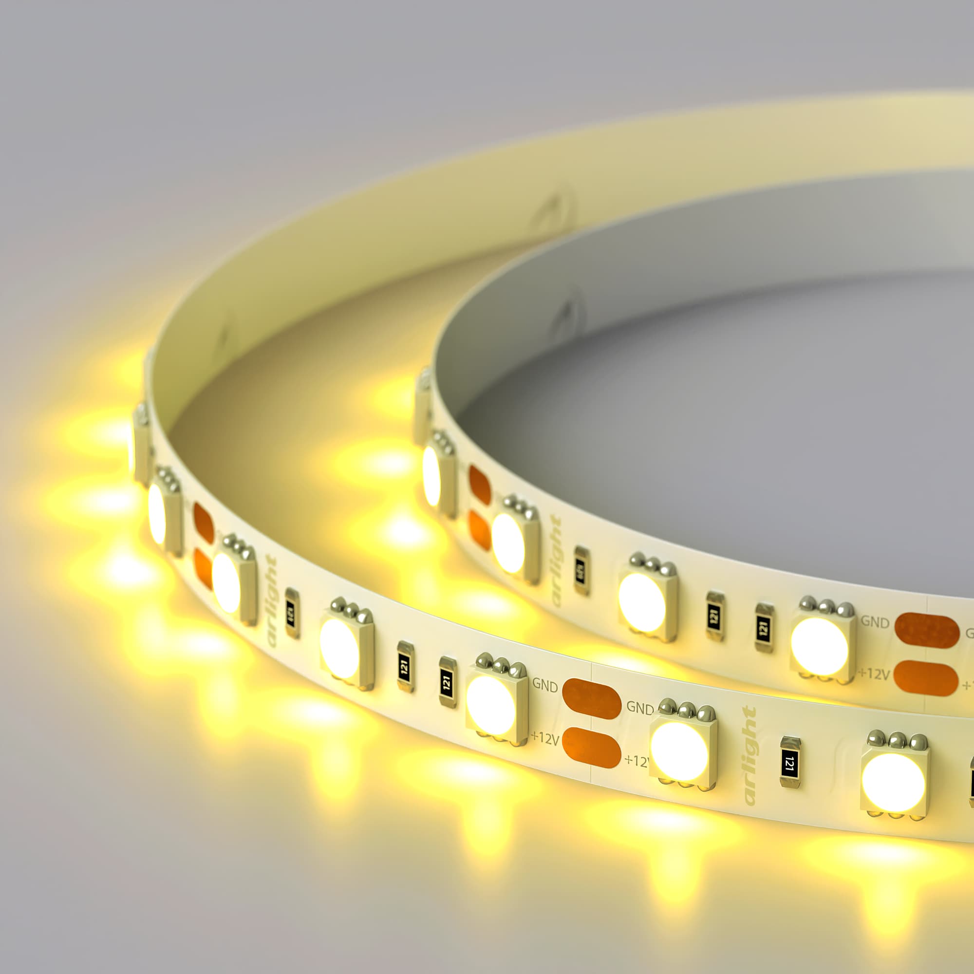 Светодиодная лента RT 2-5000 12V Yellow 2x (5060, 300 LED, LUX) (Arlight, 14.4 Вт/м, IP20) 012342 — фото 4