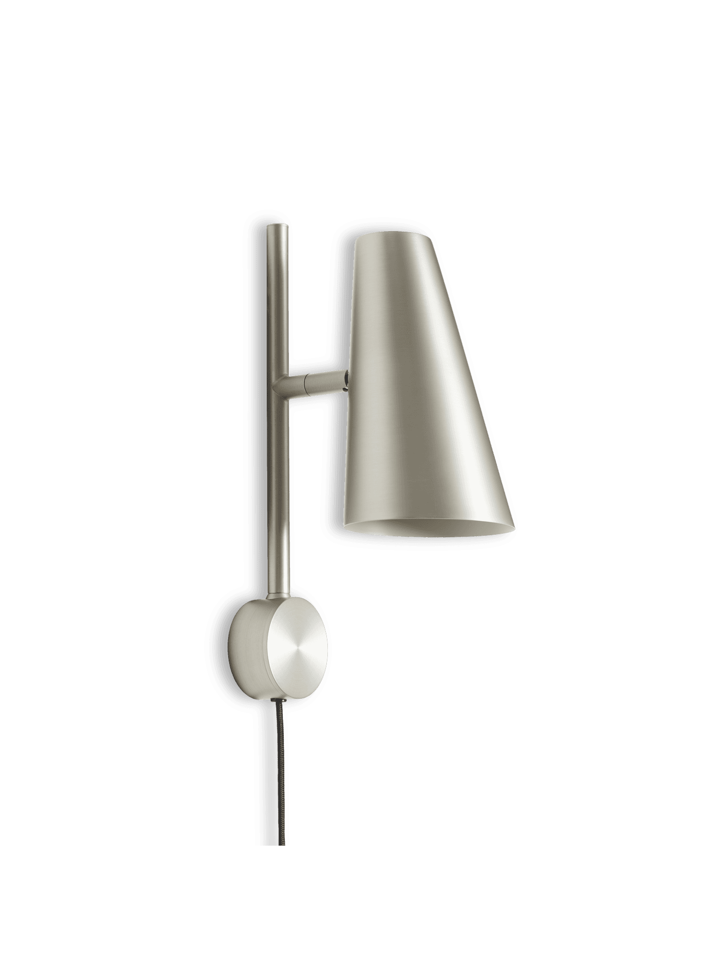 WOUD Cono wall lamp - Brushed metal finish
