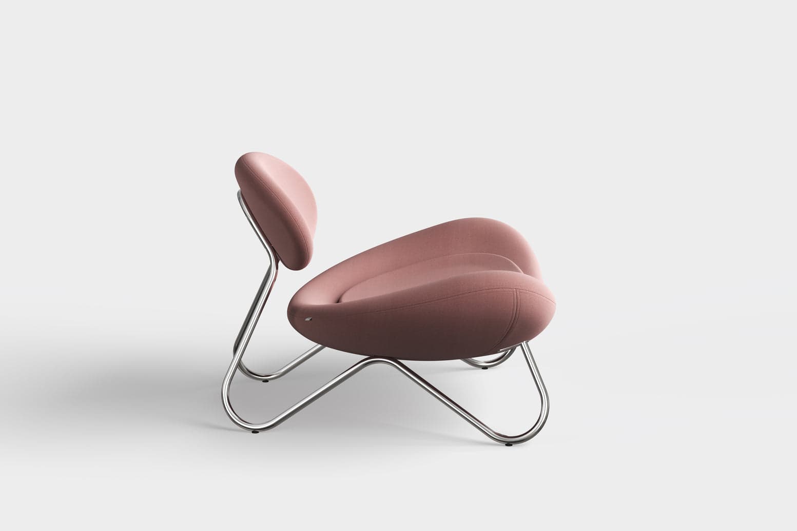 WOUD Meadow lounge chair - Dusty rose/Chrome — фото 3