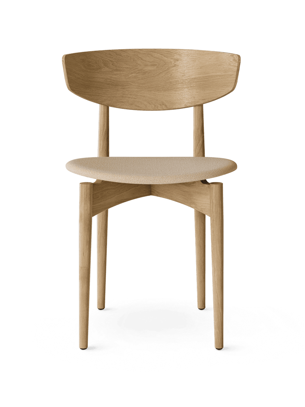 Ferm Living Herman Dining Chair - Upholstered Seat - Hallingdal - Oak/Beige — фото 2