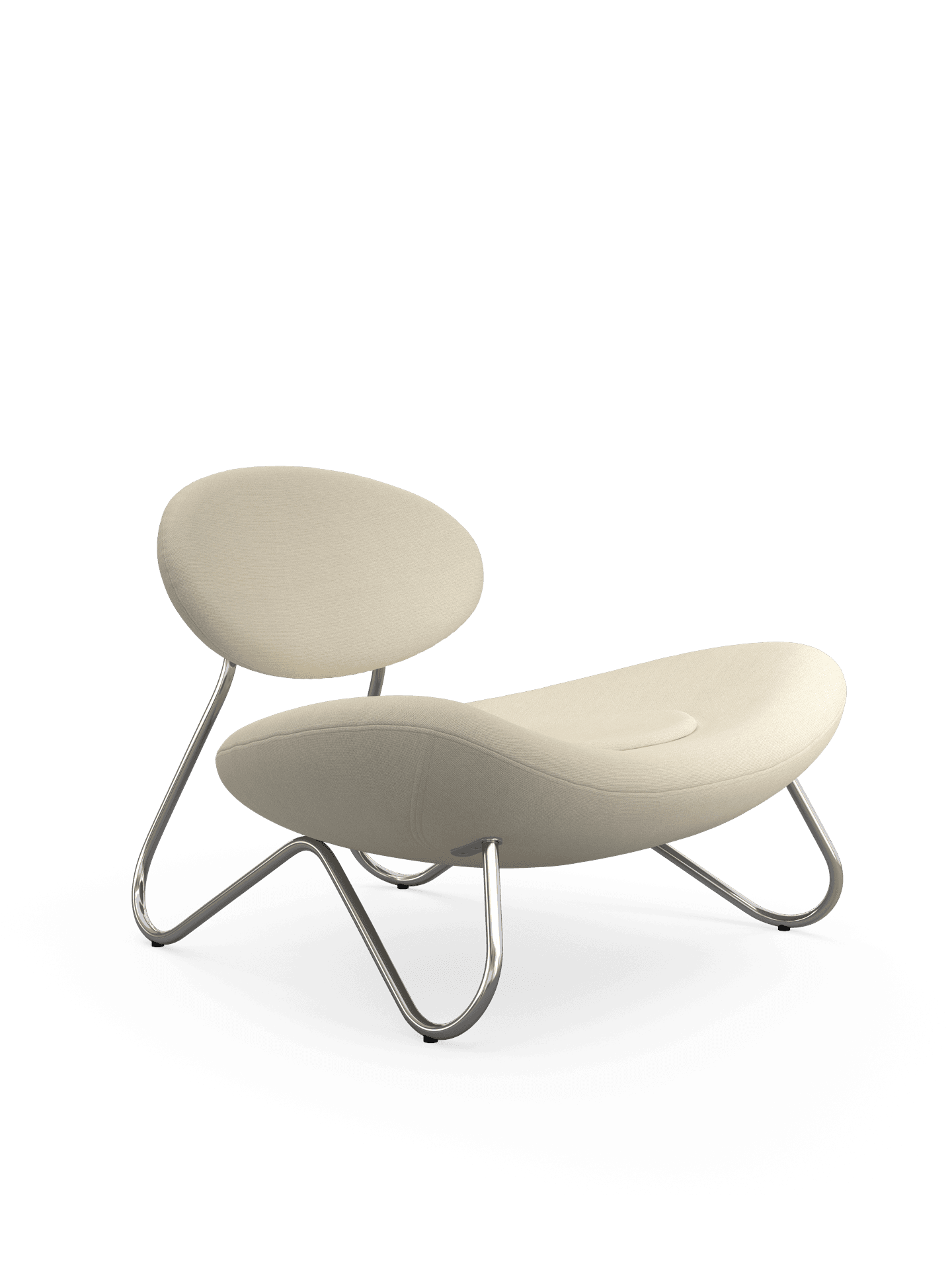 WOUD Meadow lounge chair - White/Chrome — фото 2
