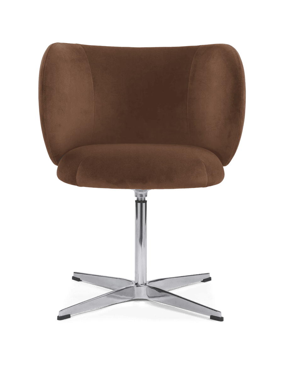 Ferm Living Rico Dining Chair - Swivel - Rich Velvet - Soft Brown