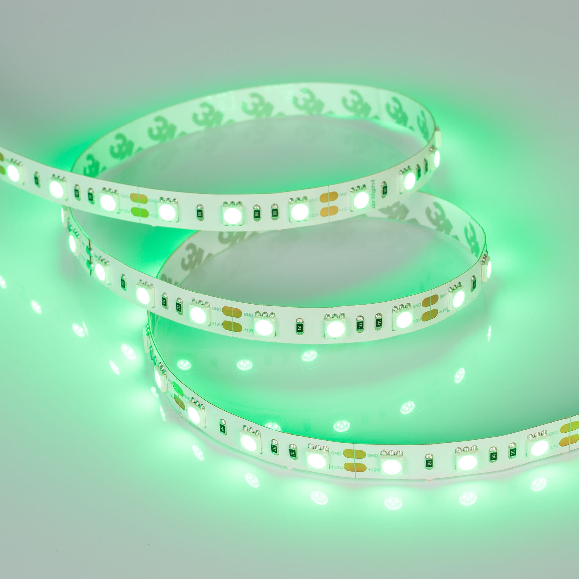 Светодиодная лента RT 2-5000 12V Green 2x (5060, 300 LED, LUX) (Arlight, 14.4 Вт/м, IP20) 012337 — фото 4