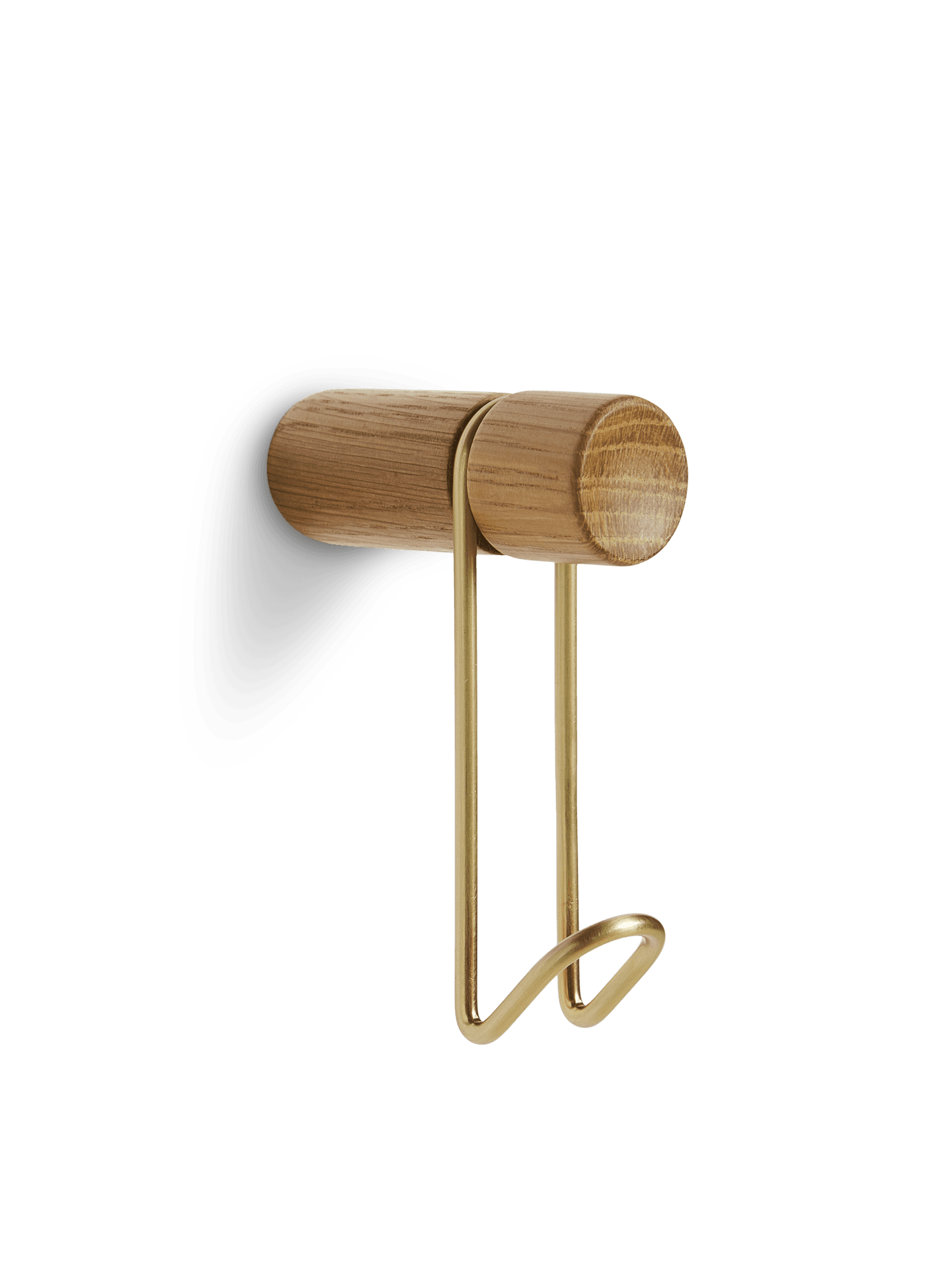 WOUD Around wall hanger (Small) - Oak/satin brass