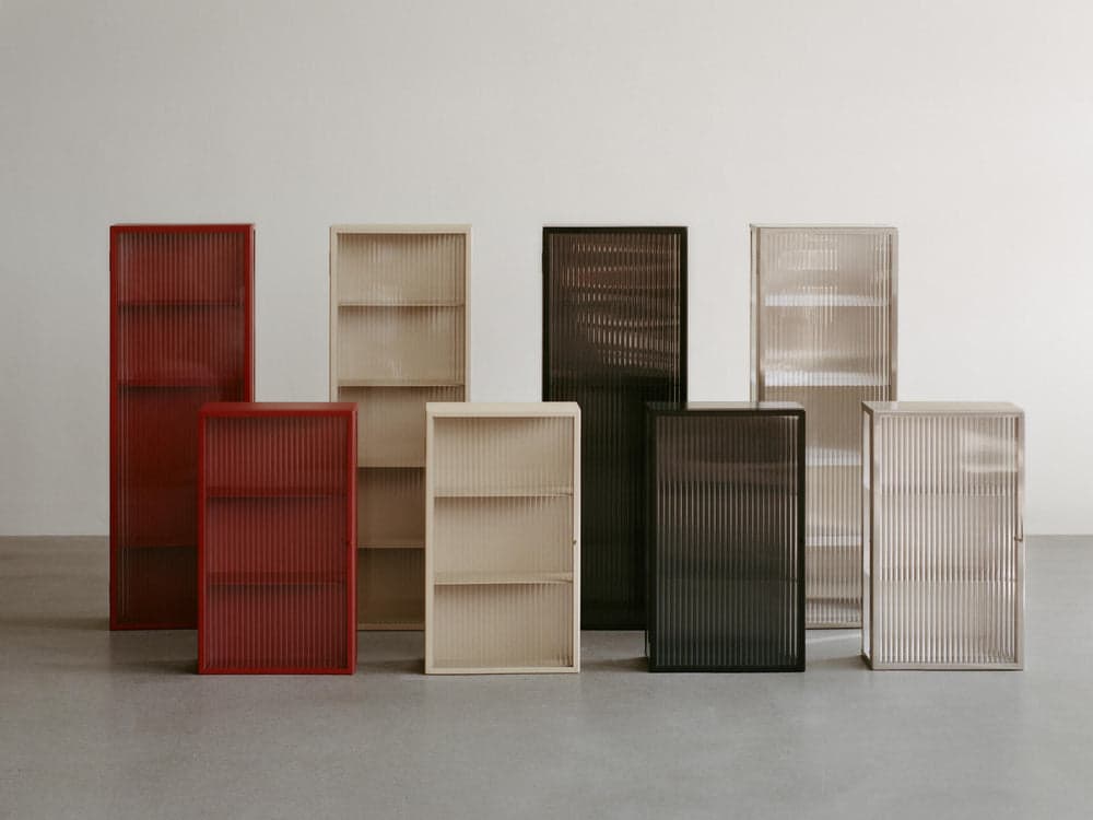 Ferm Living Haze Wall Cabinet - Reeded Glass - Brushed Stainless Steel — фото 7