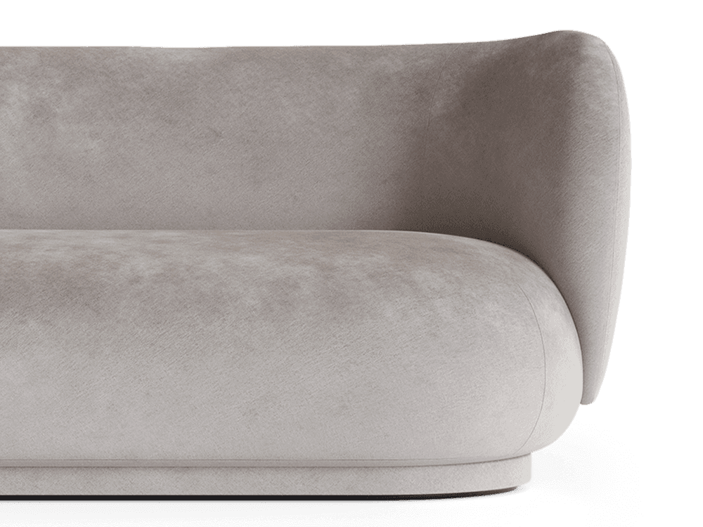 Ferm Living Rico Divan Right - Faded Velvet - Concrete — фото 3