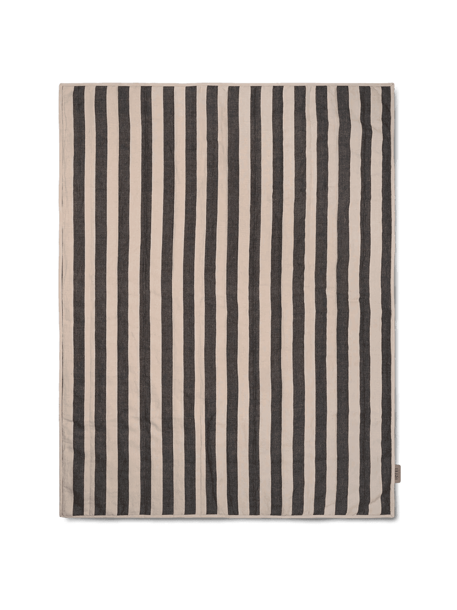 Ferm Living Grand Quilted Blanket - Sand/Black