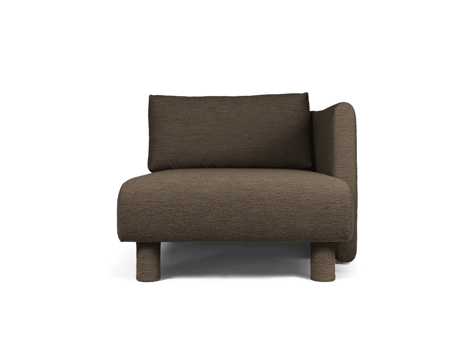 Ferm Living Dase Sofa Chaise Longue Right - Soft Bouclé - Dark Brown