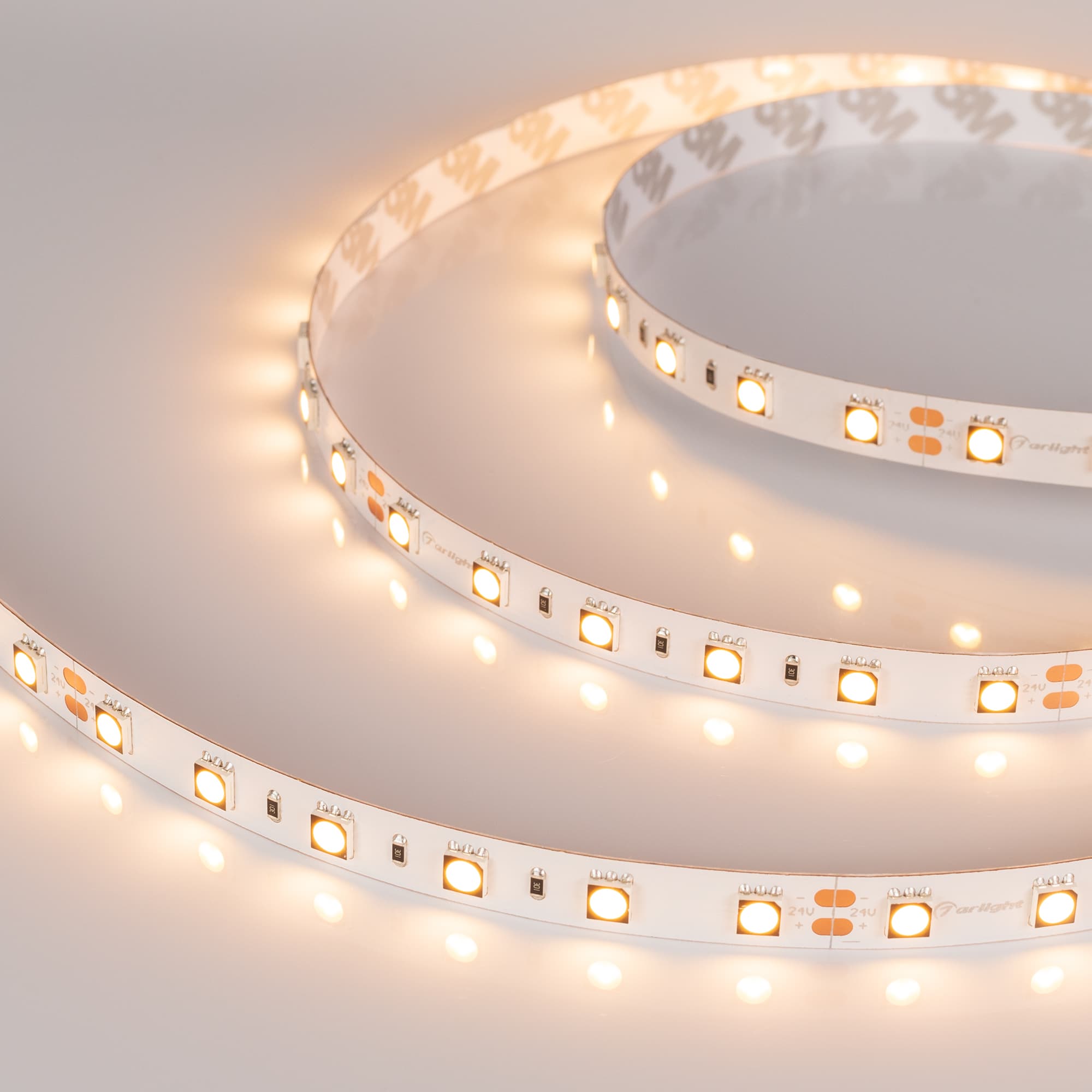 Светодиодная лента RT 2-5000 24V Warm3000 2x (5060, 300 LED, CRI98) (Arlight, 14.4 Вт/м, IP20) 021421(B) — фото 4